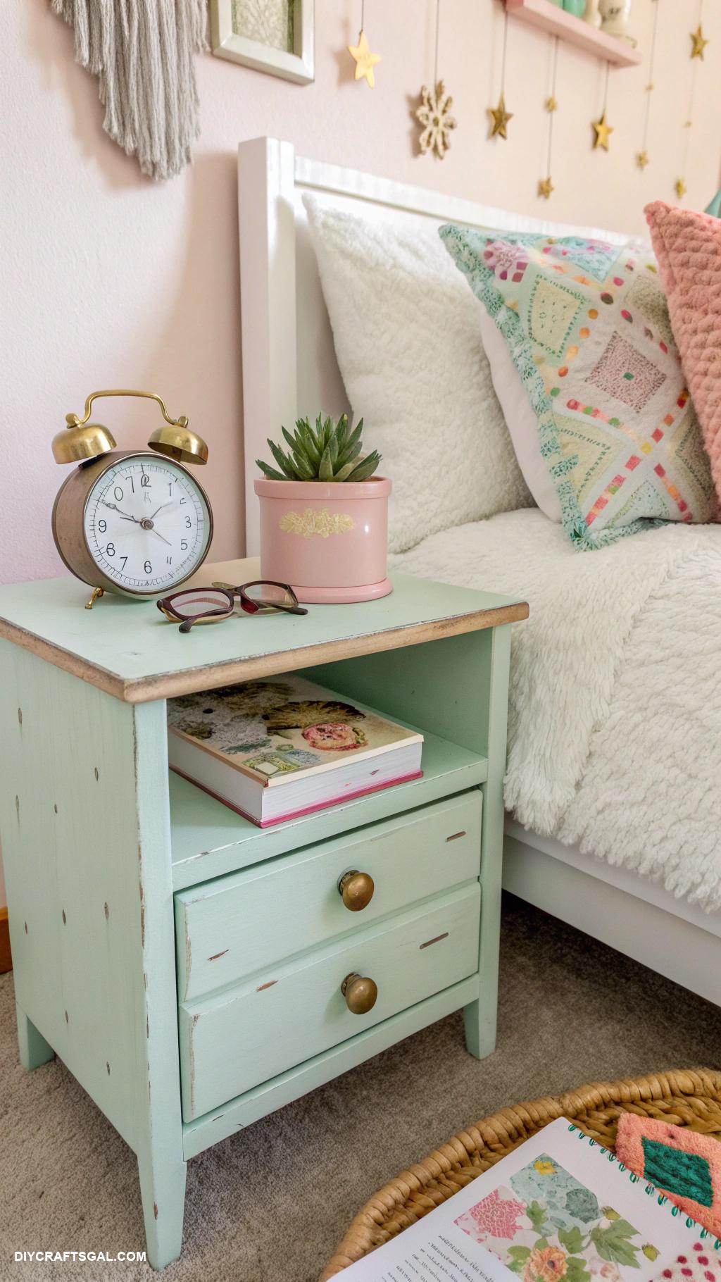 diy room decor Old drawer turned unique nightstand