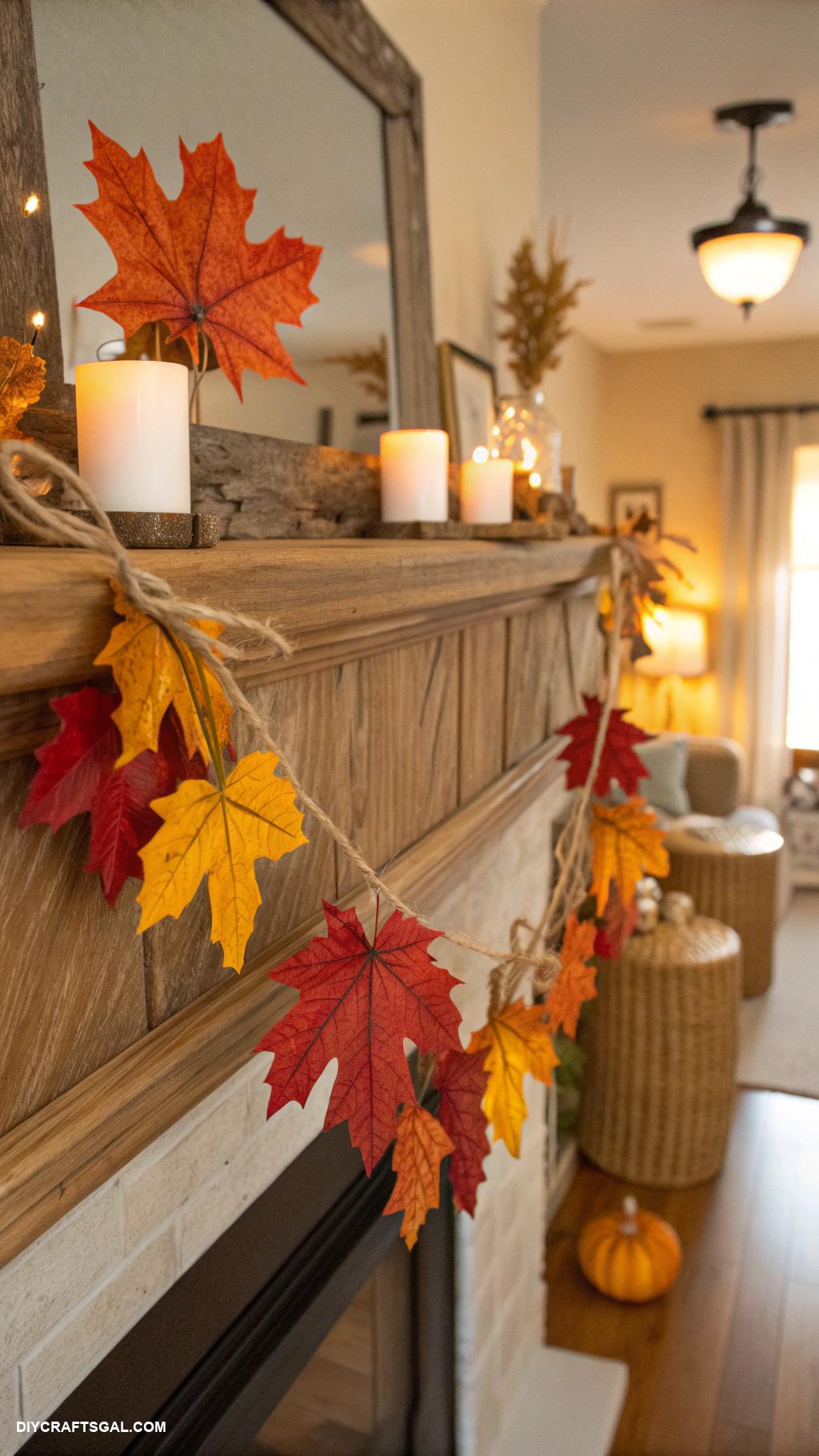 diy thanksgiving decorations Crisp fall leaves garland for mantel