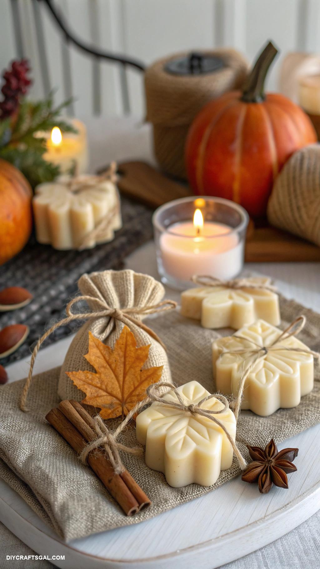 diy thanksgiving decorations Homemade soap favors with autumn scents