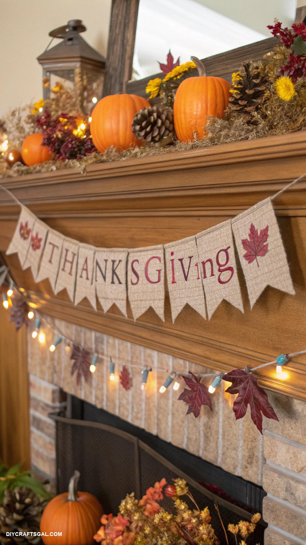 diy thanksgiving garlands Thanksgiving quotes on burlap banners