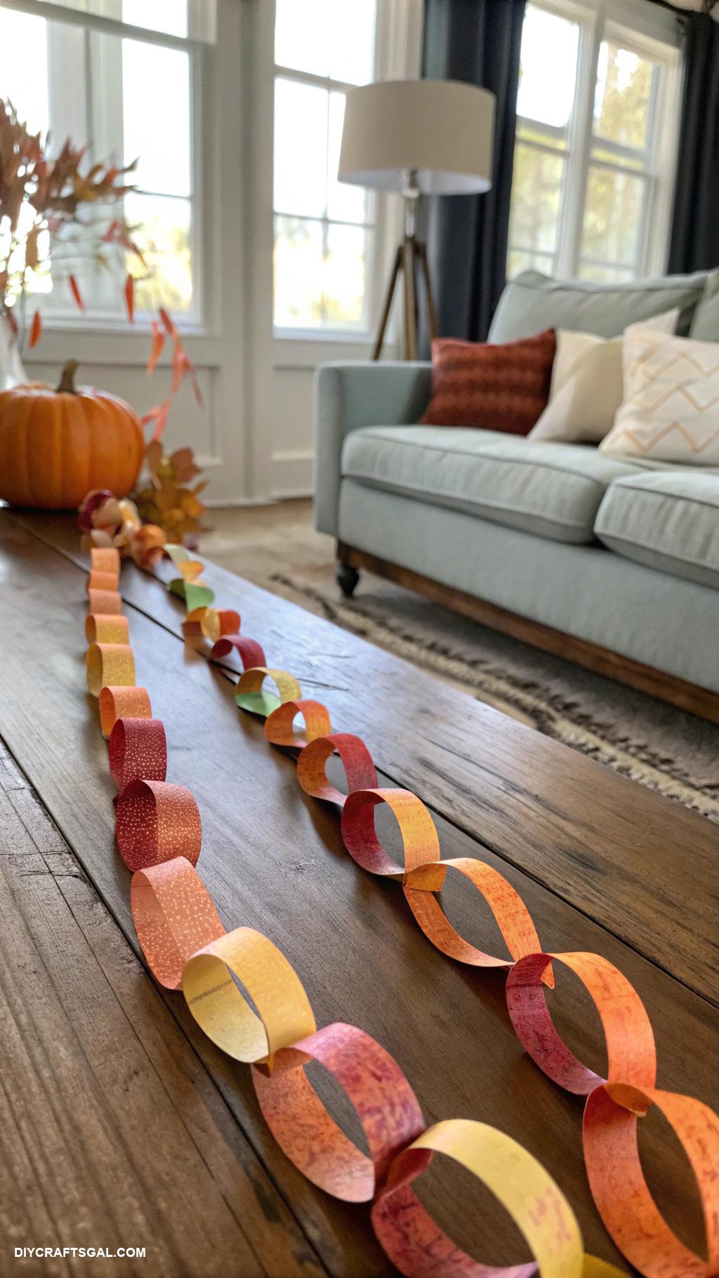 diy thanksgiving garlands Watercolor painted paper chain links