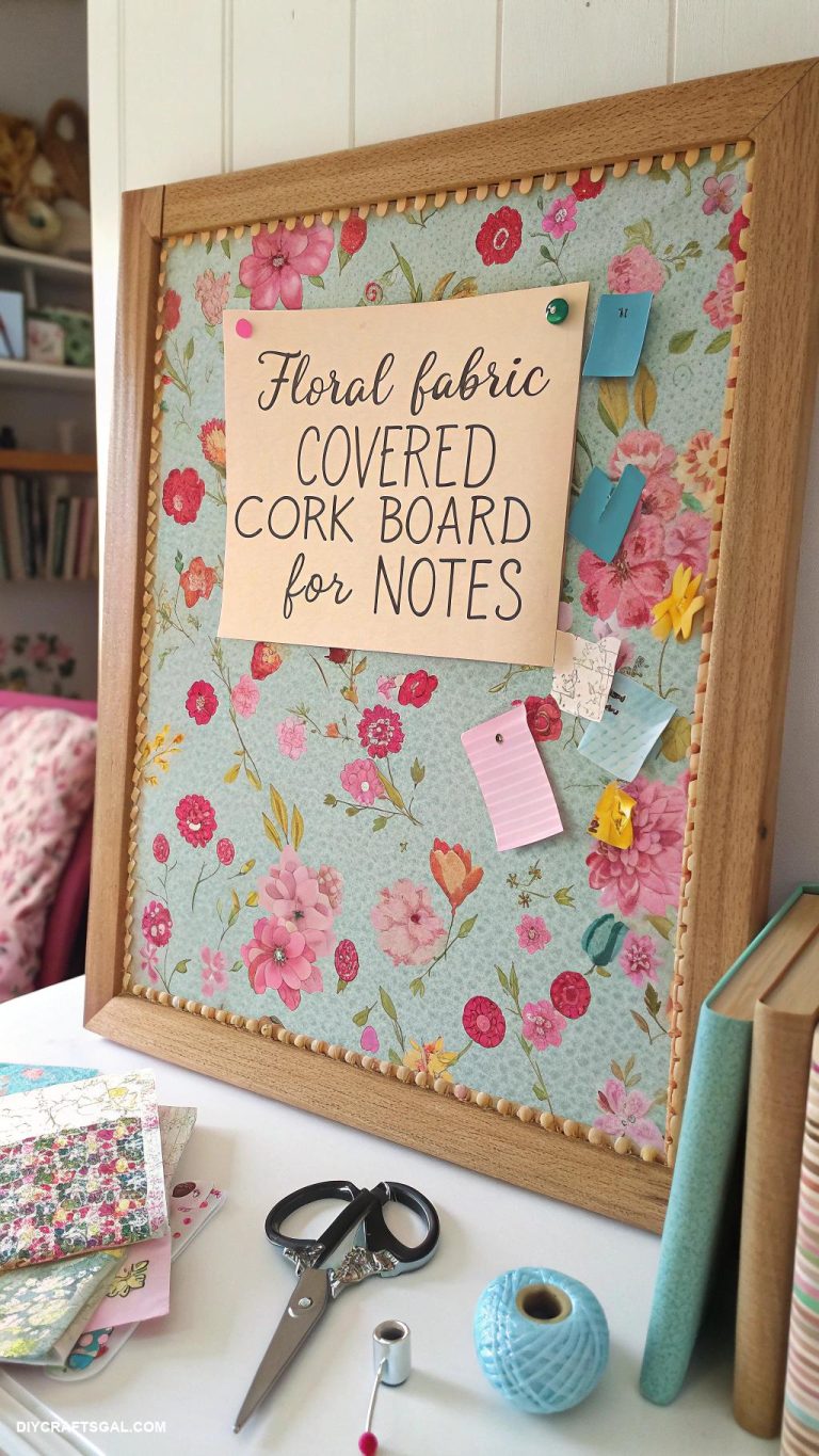 diy wall decor DIY fabric covered cork board for notes