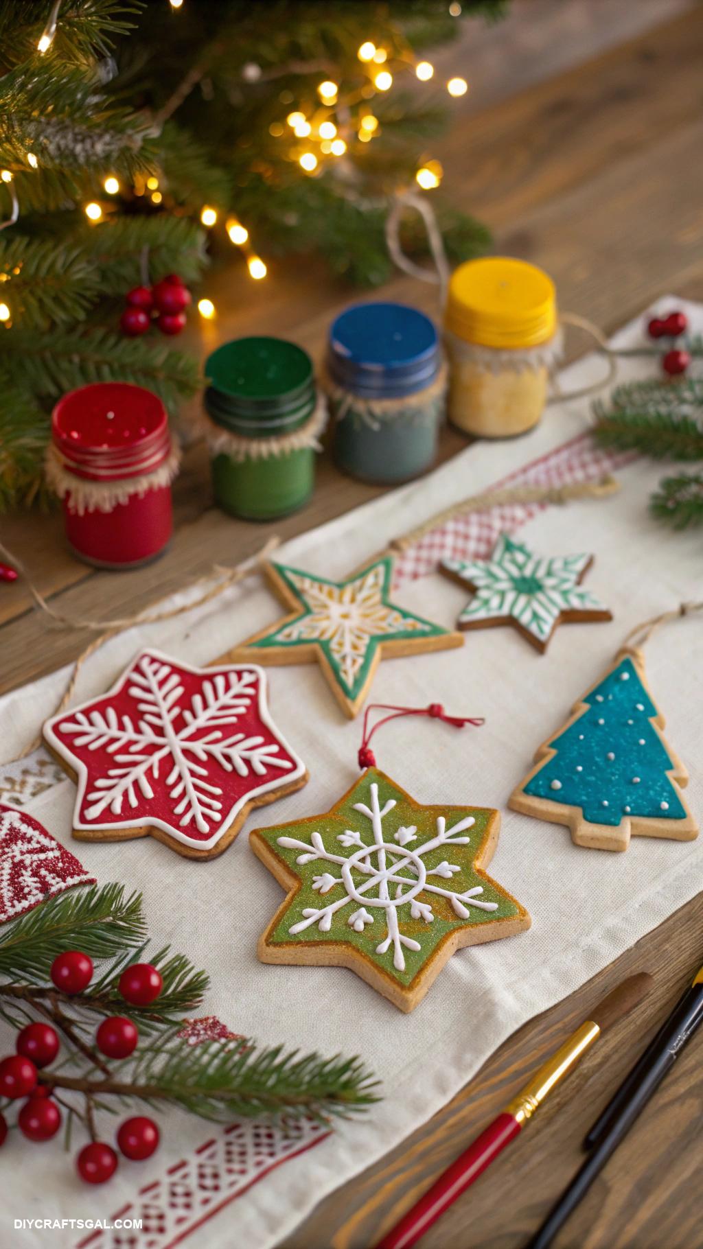 diy winter crafts Hand painted wooden ornaments for holiday cheer