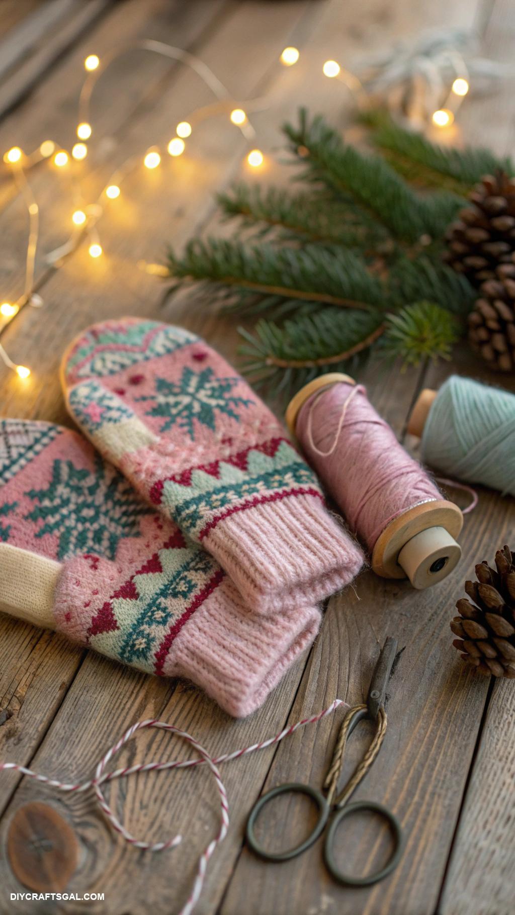 diy winter crafts Upcycled sweater mittens for cozy warmth
