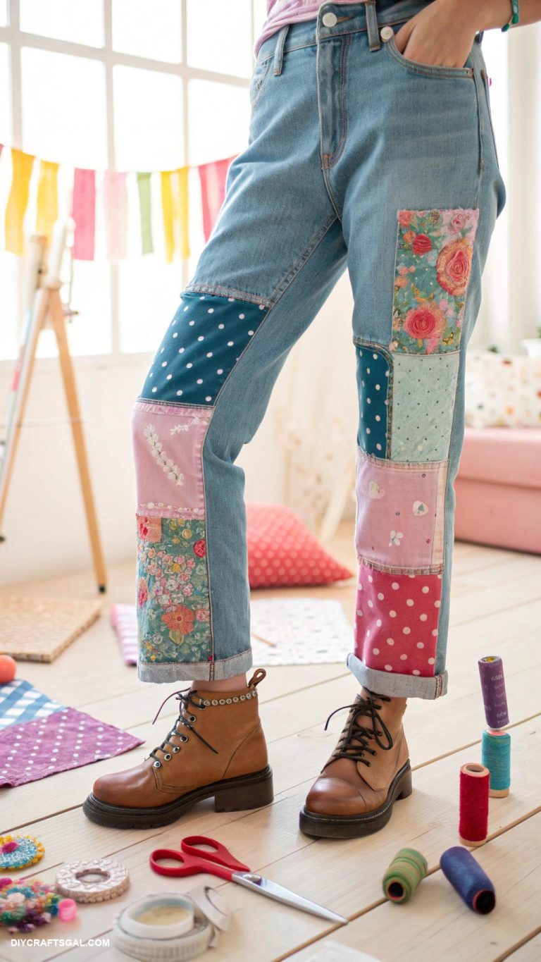 easy diy clothes Create statement patchwork jeans