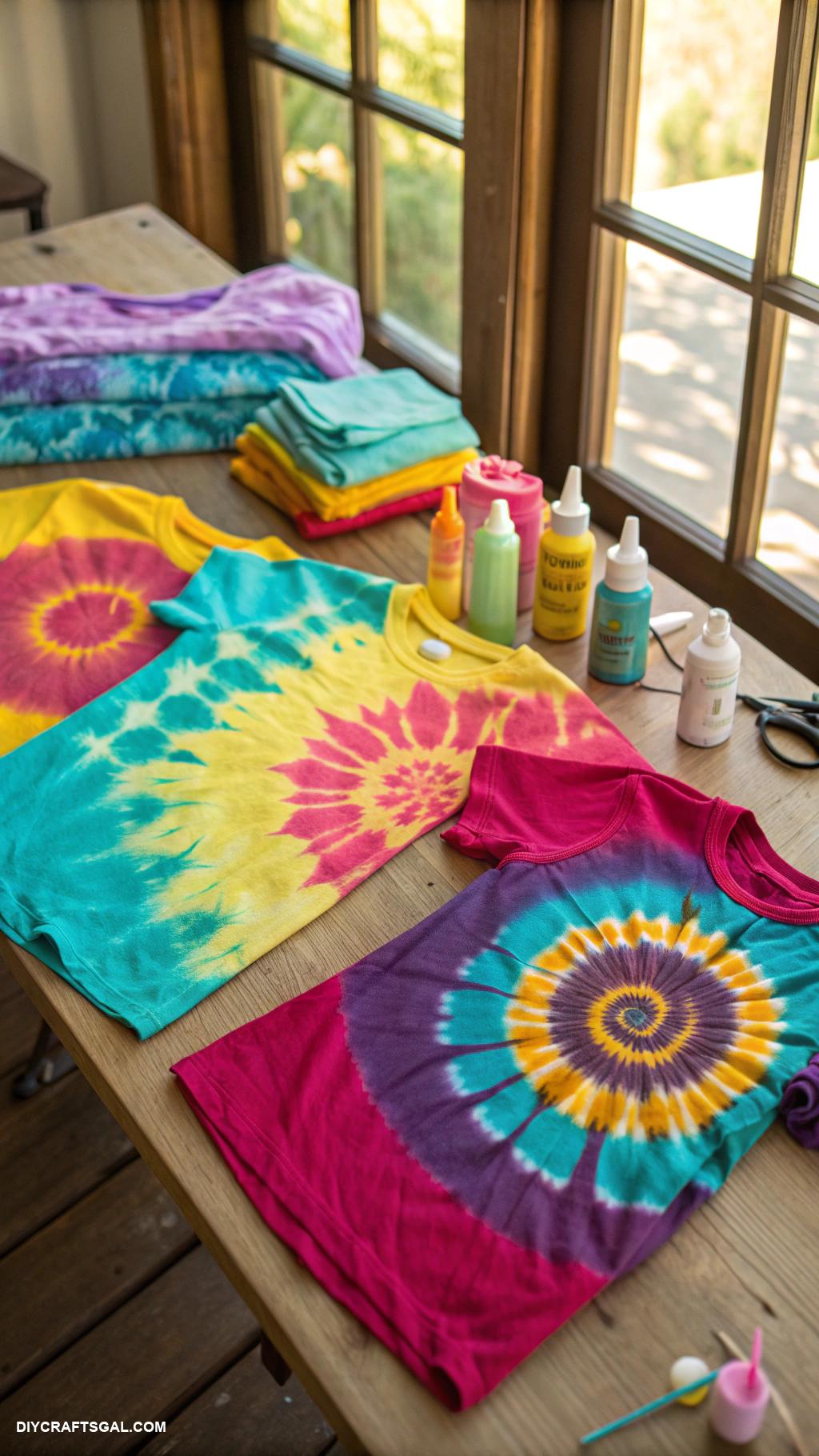 easy diy clothes Tie dye old t shirts with vibrant colors