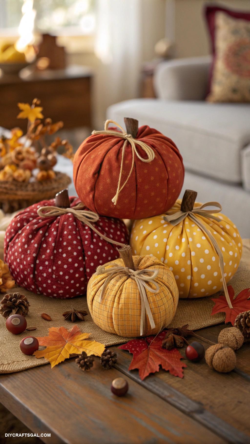 fall sewing projects Fabric pumpkins for Halloween festivities