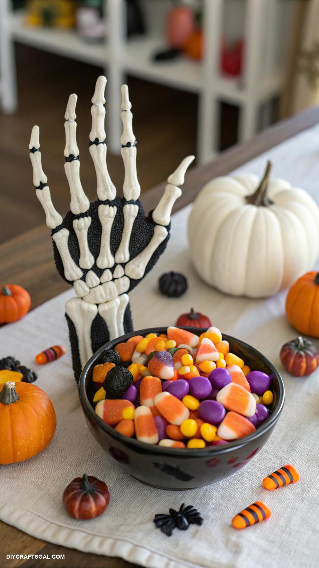 halloween crafts Skeleton hand candy holders