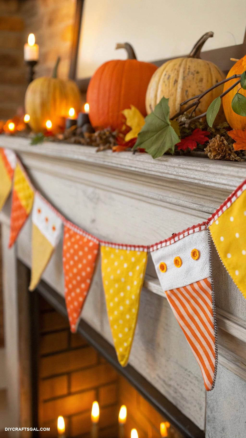 halloween sewing ideas Fabric candy corn garland