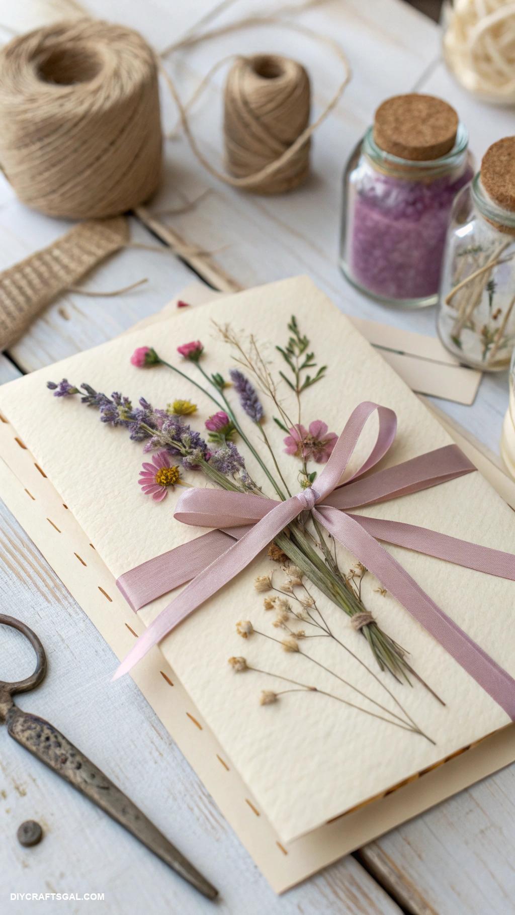 handmade birthday card ideas Scented card with dried flowers