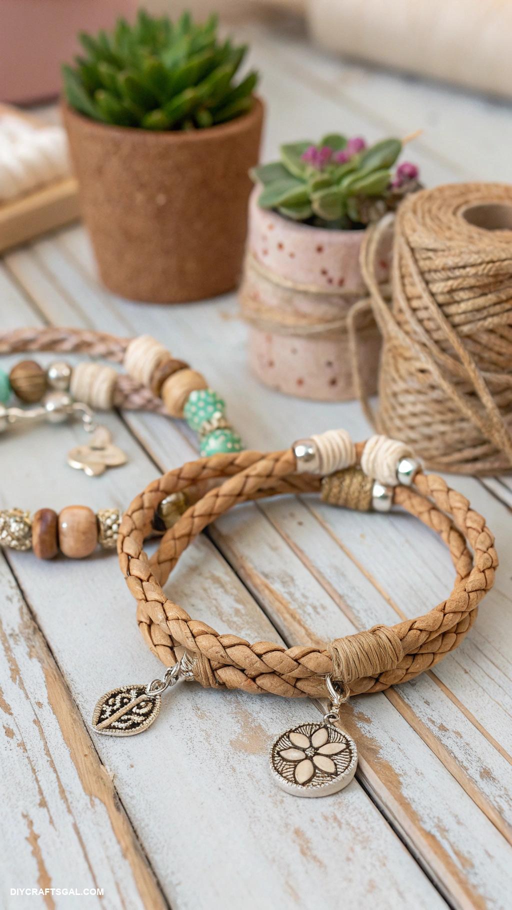 handmade bracelets Cork material bracelets with vegan appeal