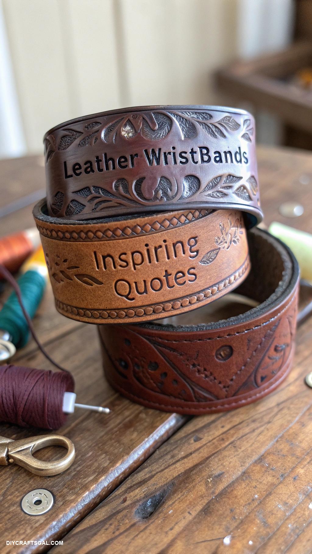 handmade bracelets Leather wristbands with engraved quotes