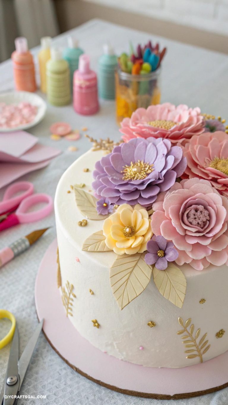 handmade flowers paper Edible paper flowers for cake decoration