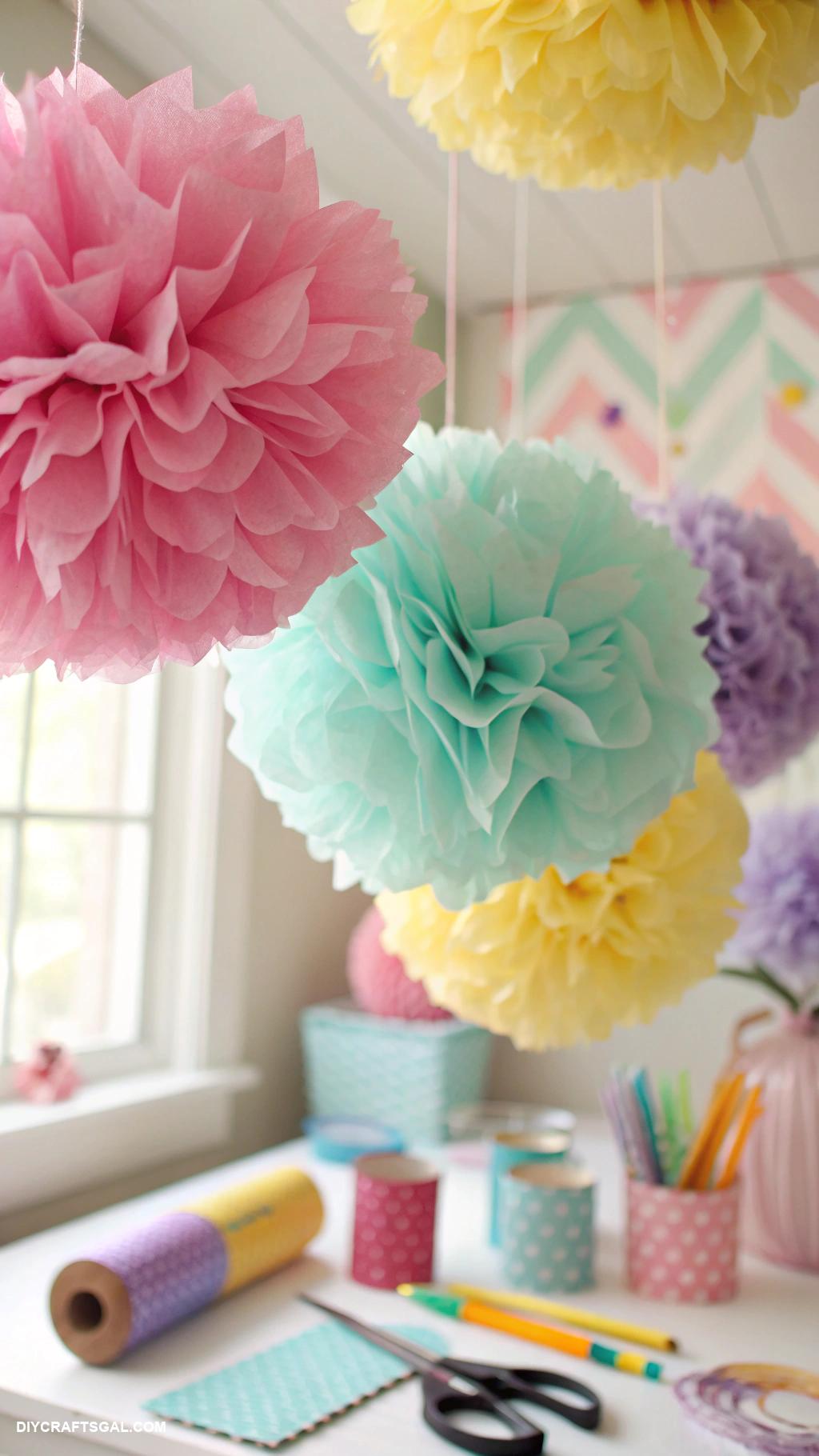handmade flowers paper Tissue paper pom poms for colorful decor