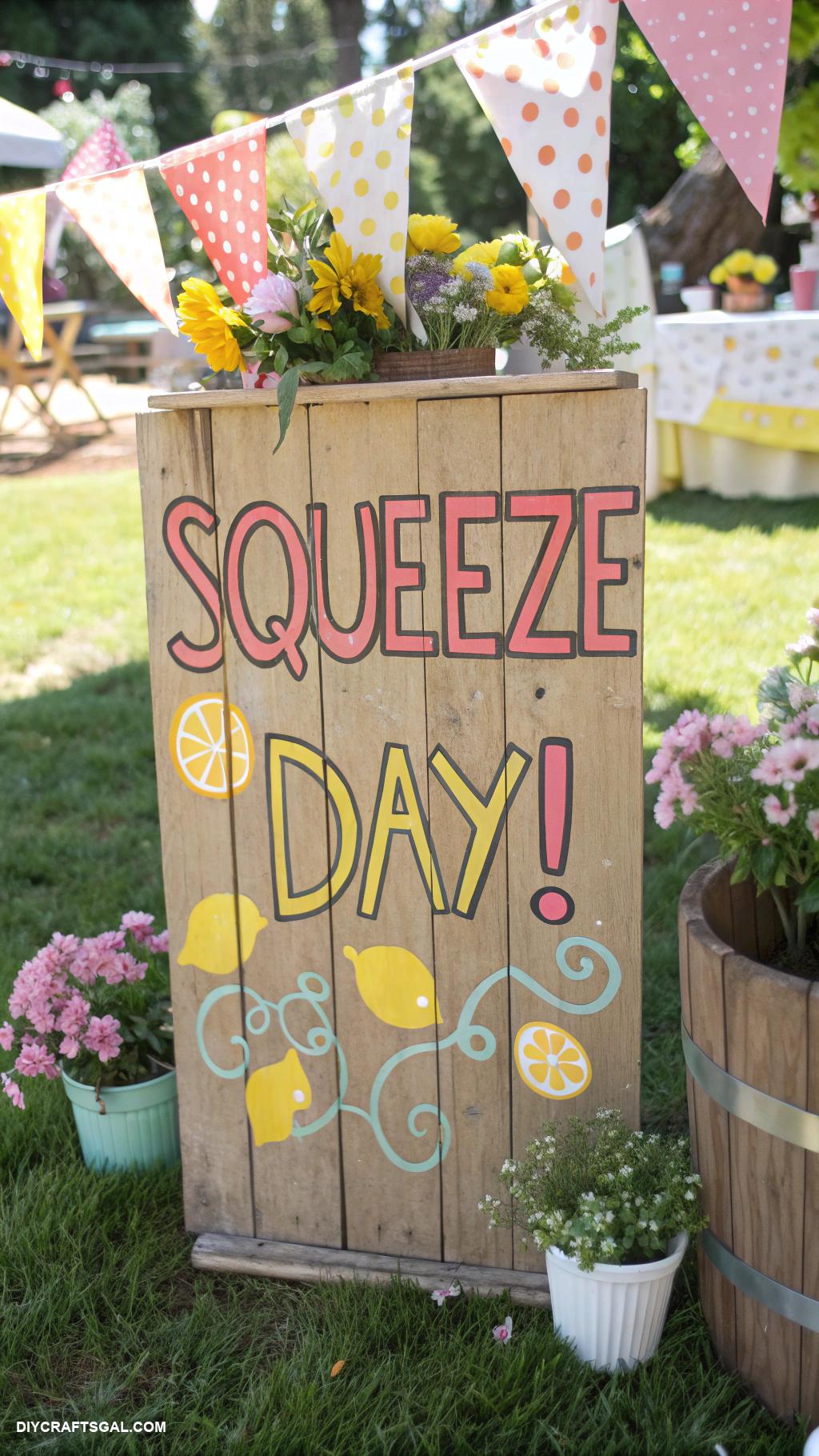 lemonade stand sign ideas Squeeze the Day