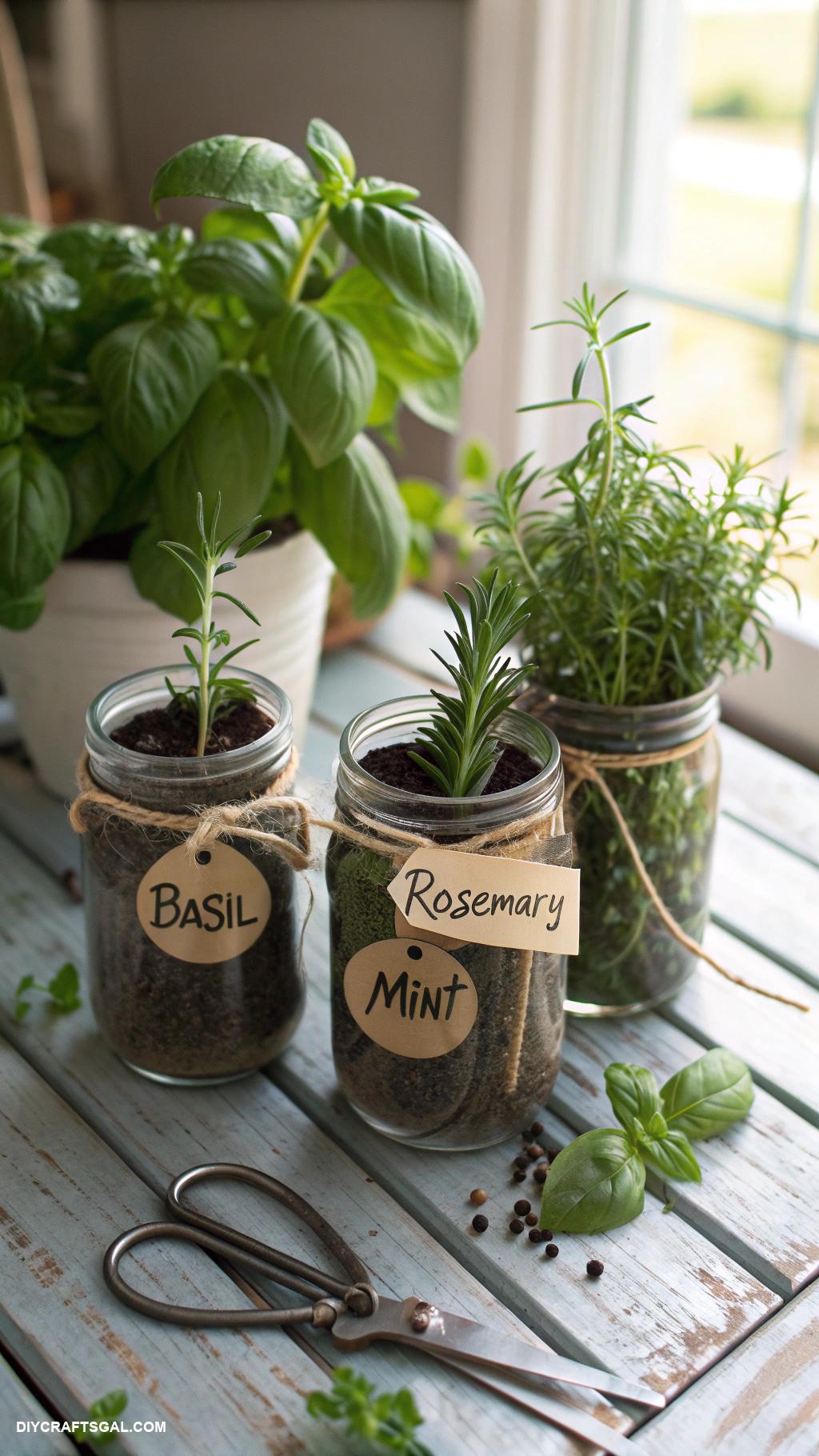 mason jar crafts DIY mason jar herb garden