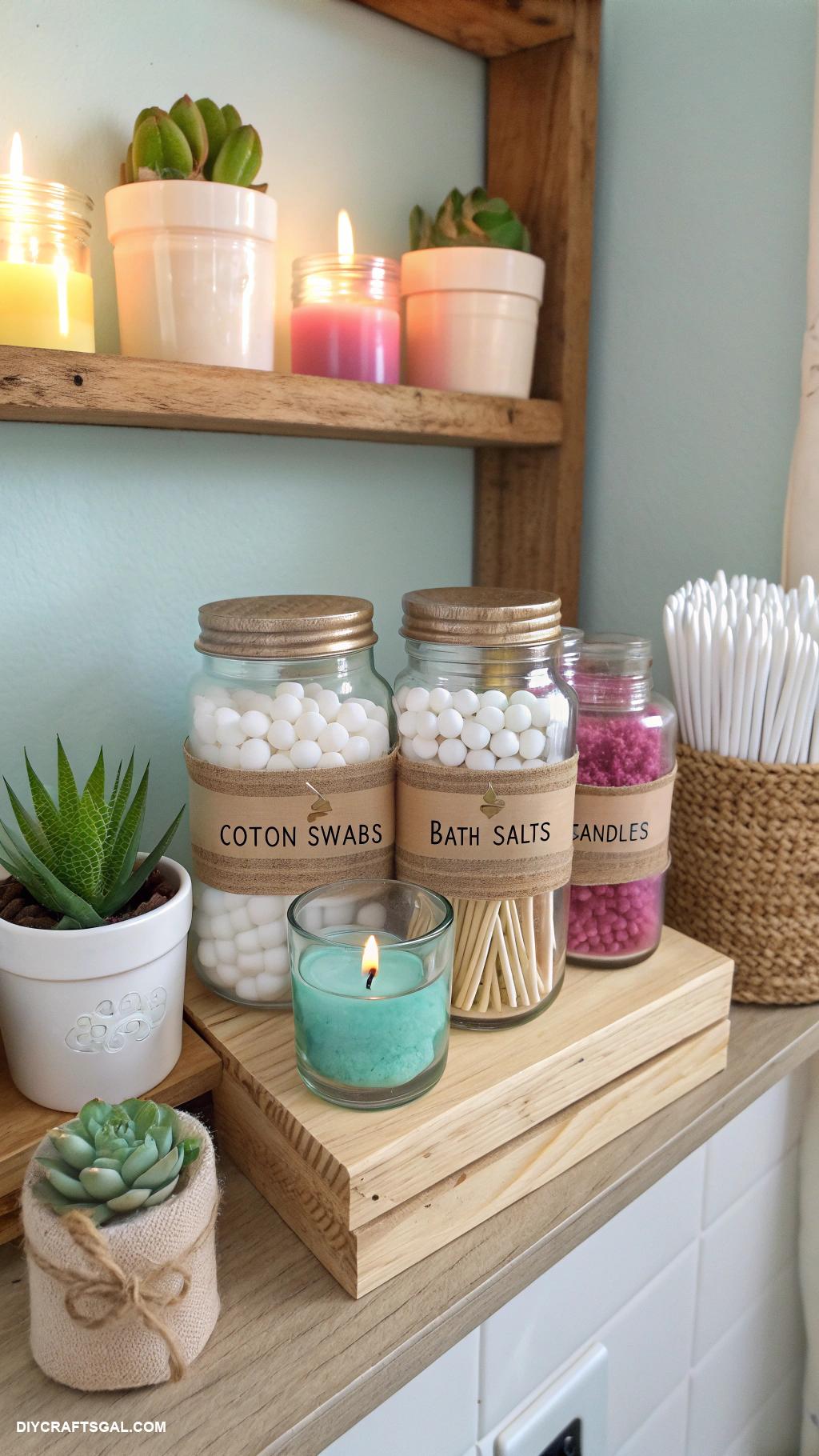 mason jar crafts Mason jar bathroom storage solution