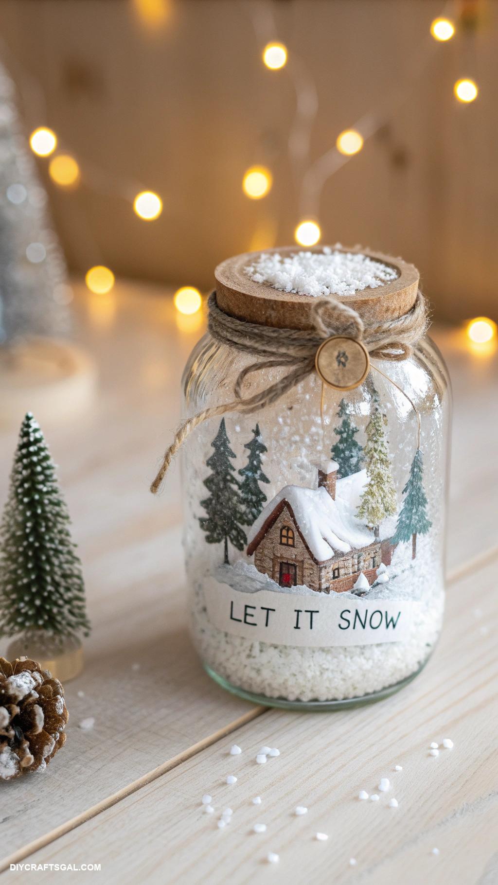 mason jar crafts Mason jar snow globe decoration