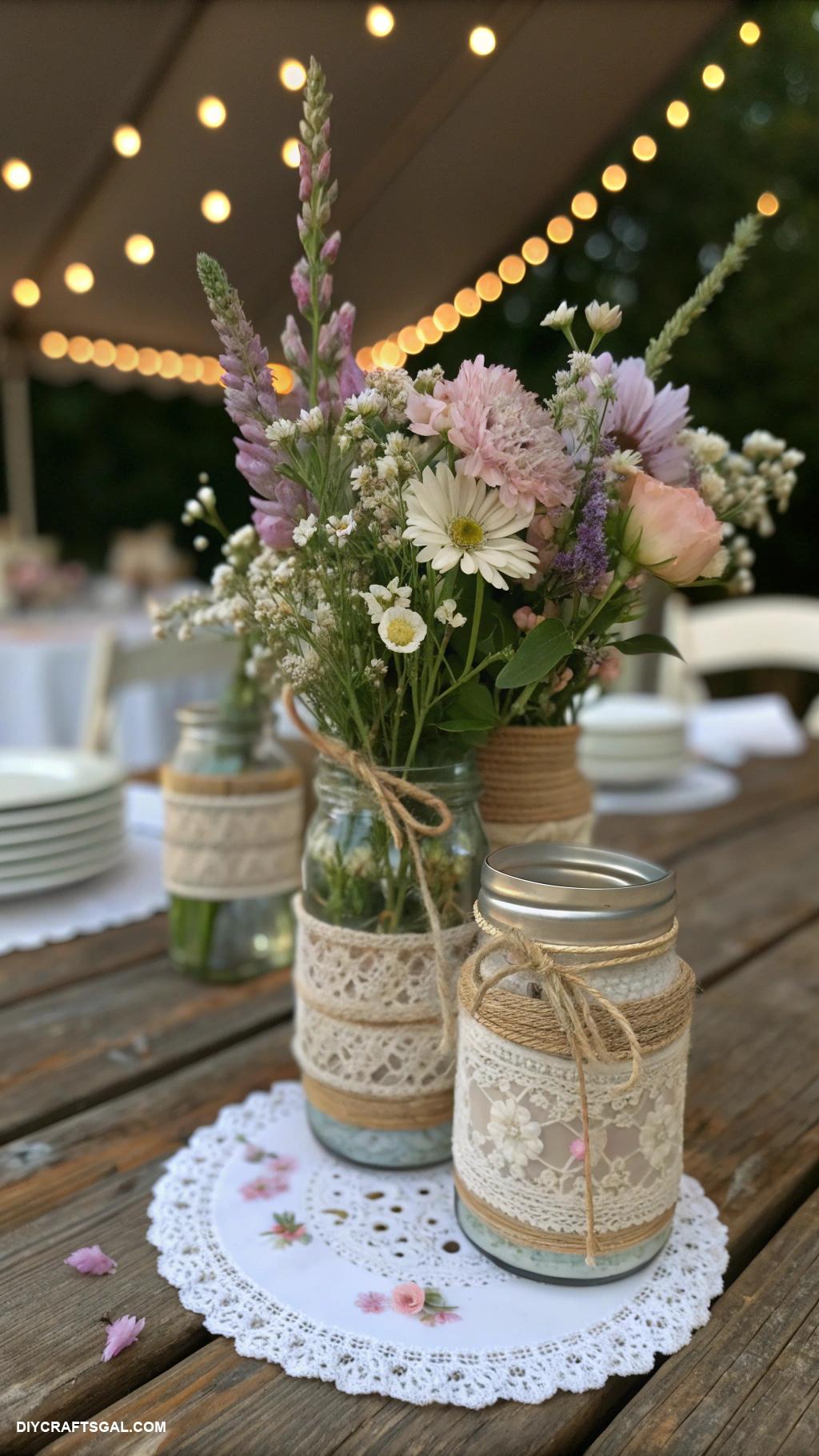 mason jar crafts Rustic mason jar wedding centerpieces