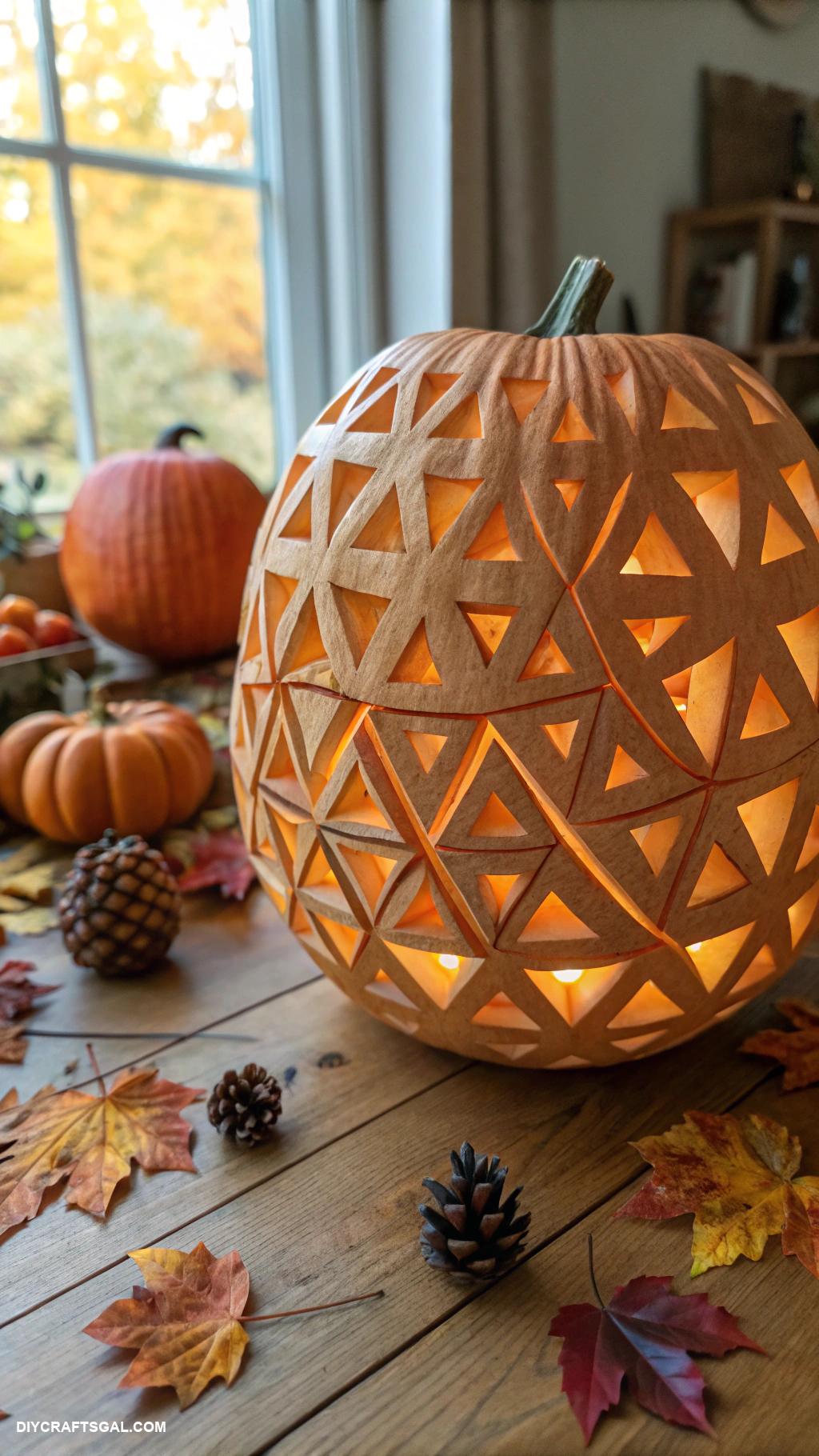 pumpkin carving ideas Geometric shapes for a modern twist