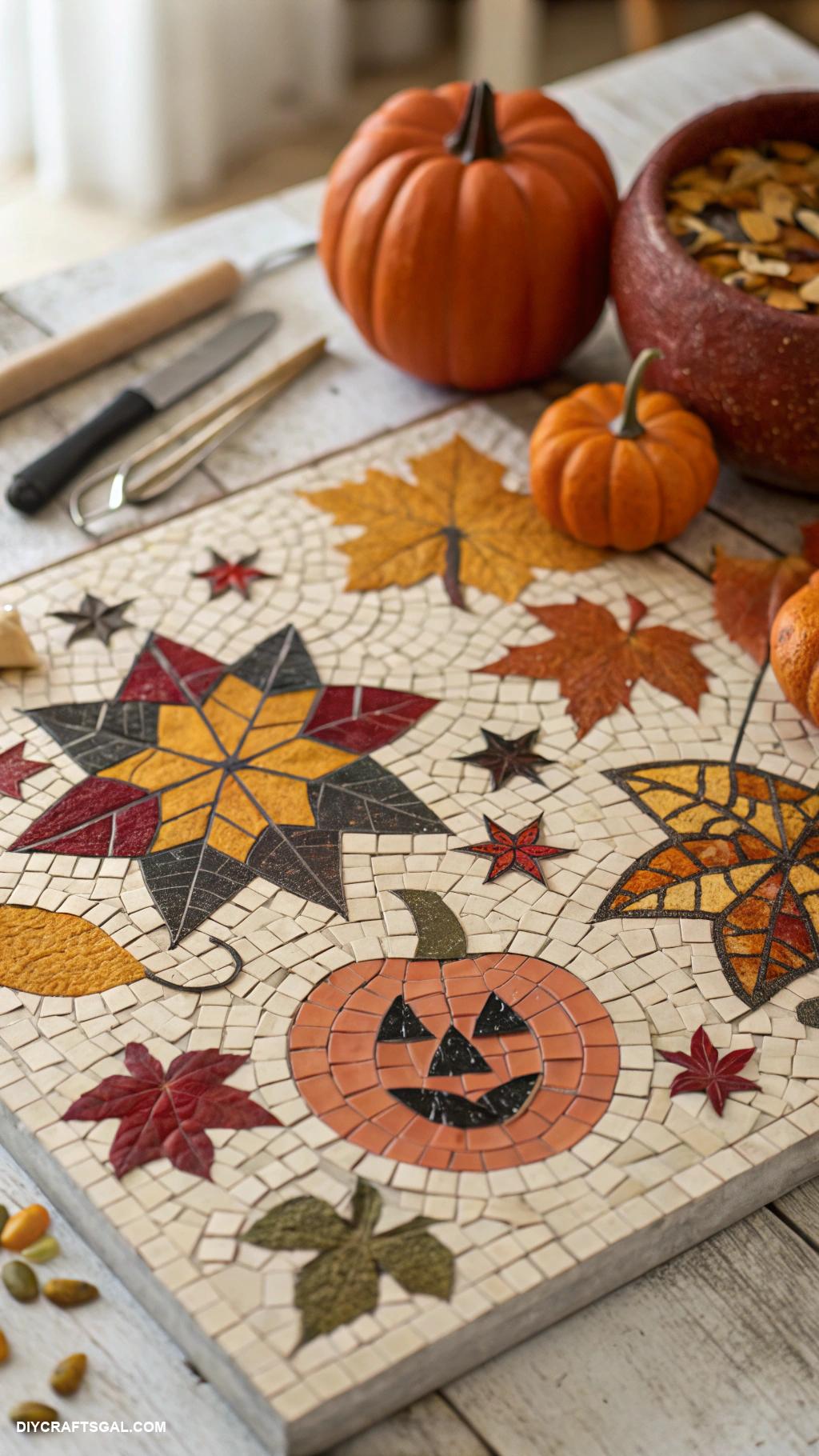 pumpkin carving ideas Mosaic pattern using small cutouts