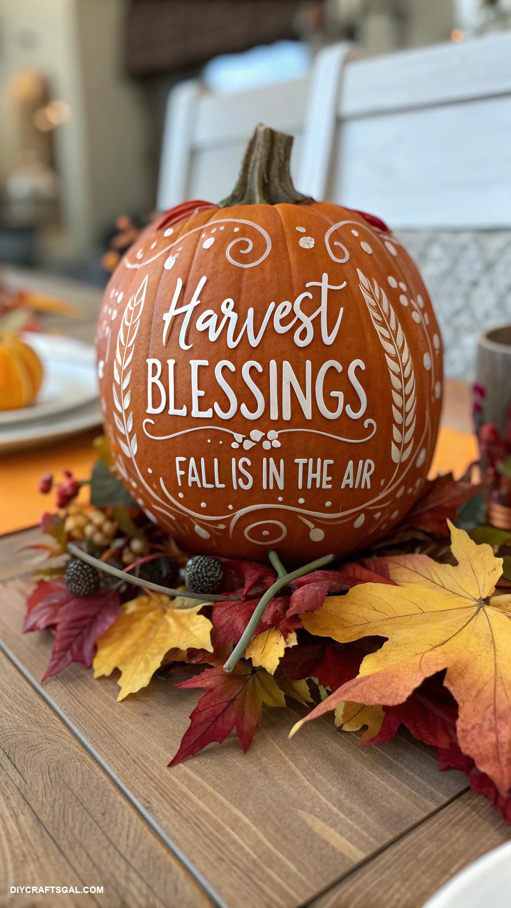 pumpkin painting ideas Seasonal phrases with stylish typography