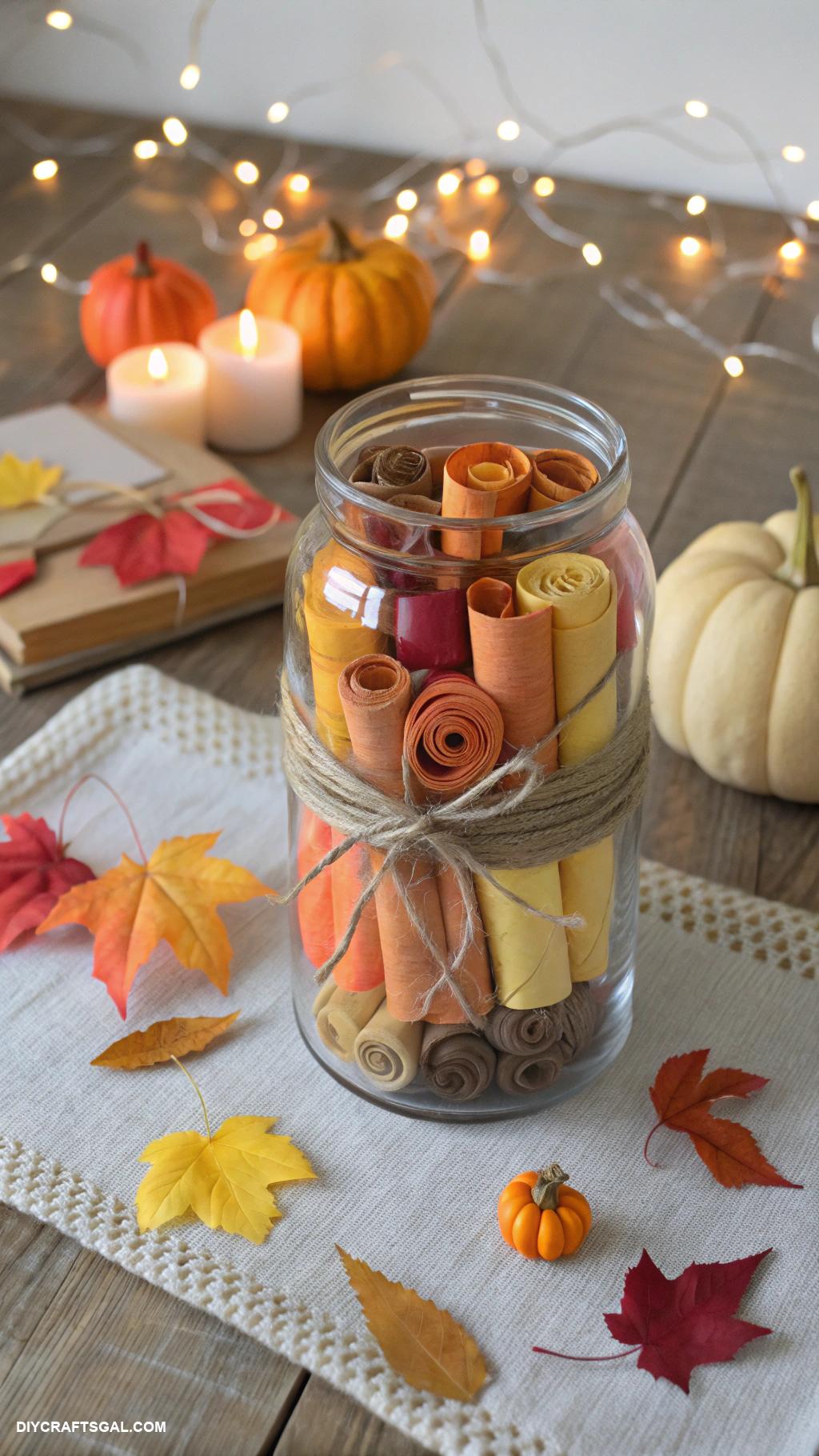 thanksgiving crafts Gratefulness jar with family notes