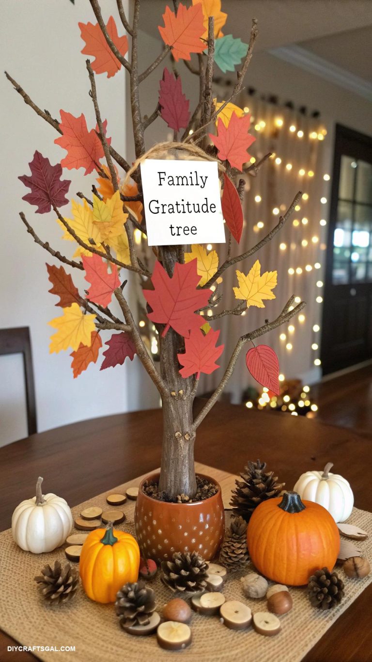 thanksgiving crafts Personalized family gratitude tree