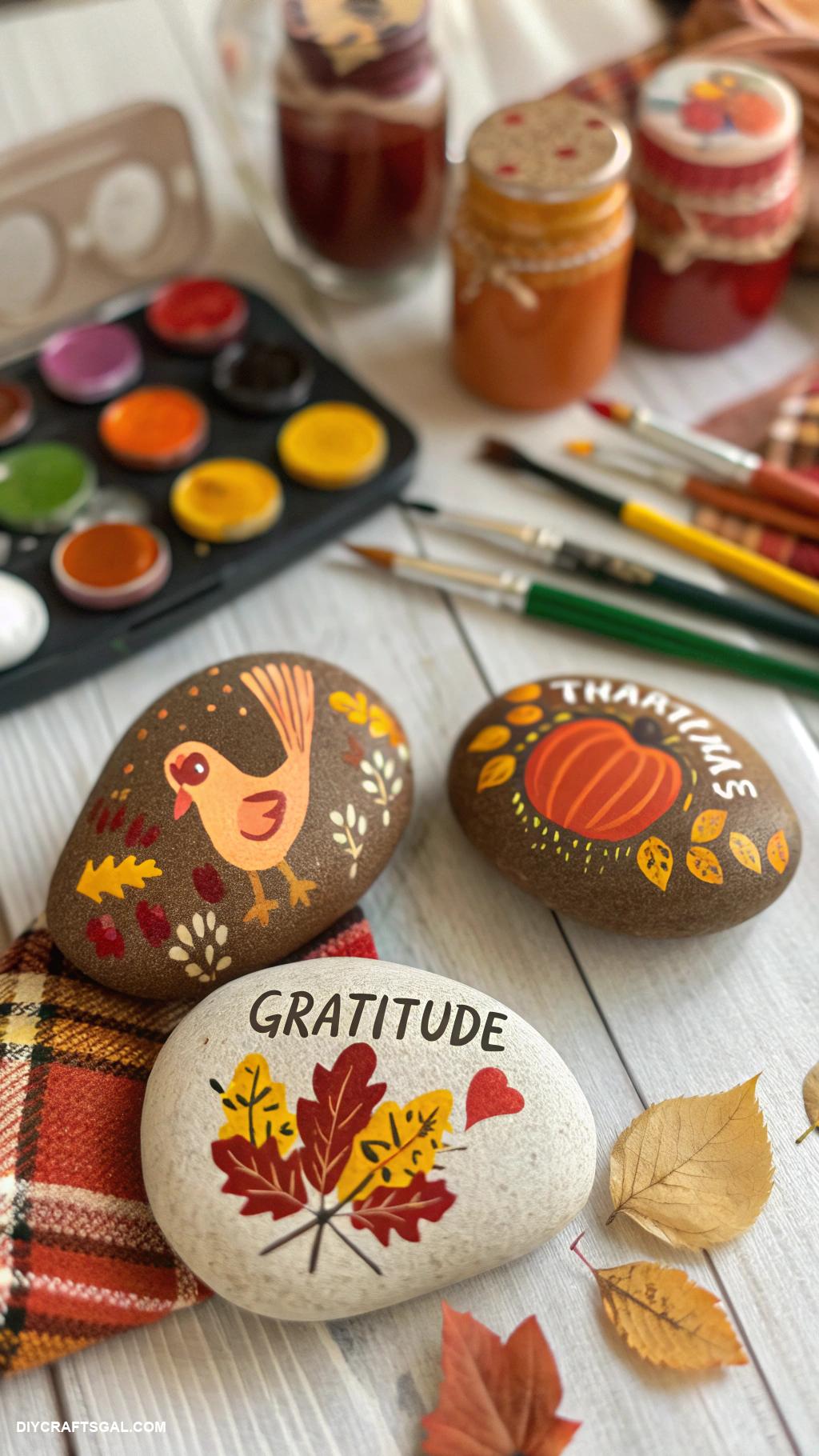 thanksgiving crafts Thanksgiving themed rock painting activity