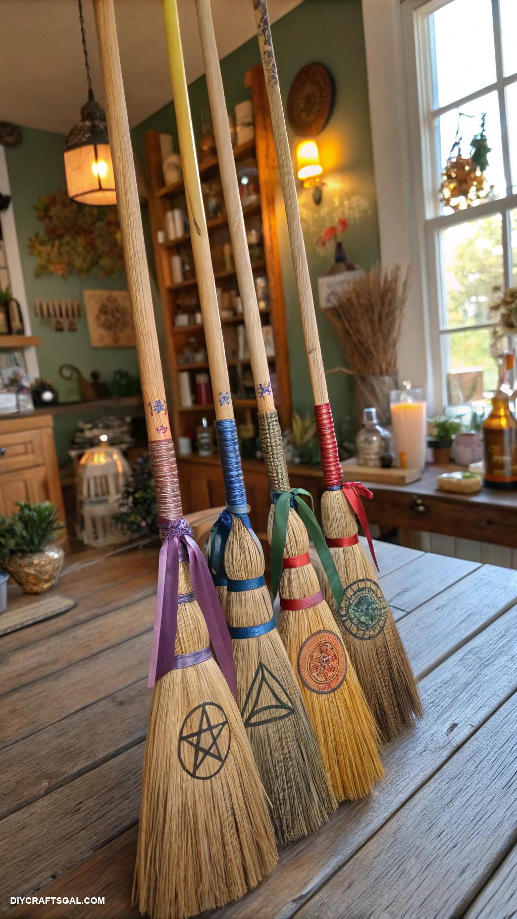 witchy crafts Personalized broomsticks for witchy dycor
