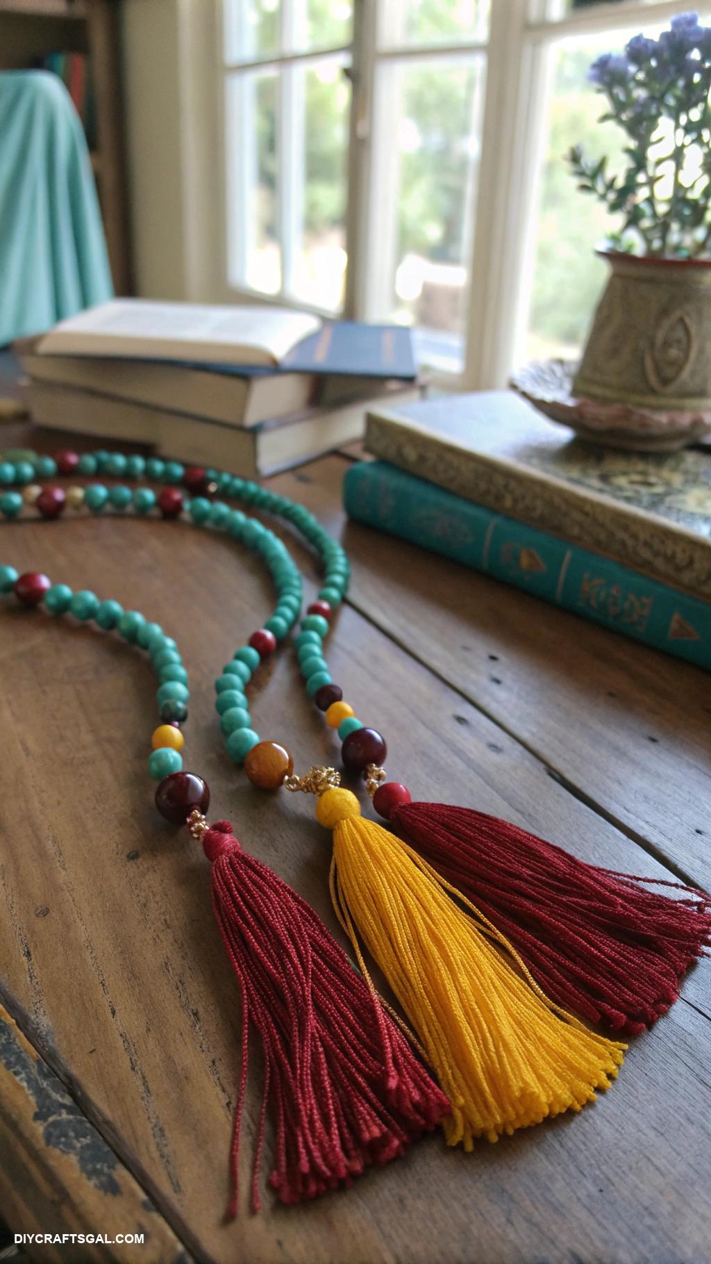 beaded necklace patterns Bohemian tassels with vibrant beads