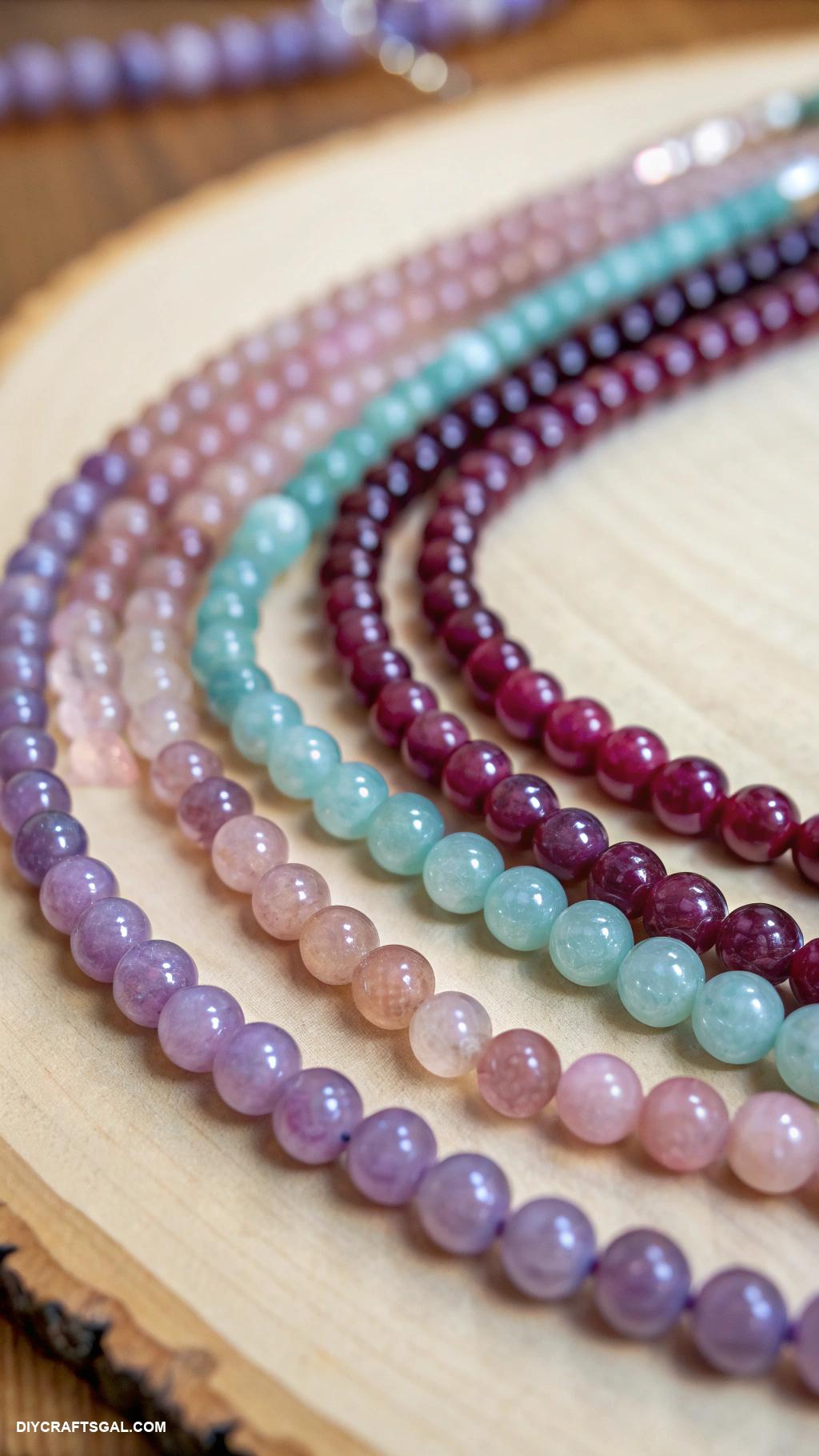 beaded necklace patterns Ombre gradient color transitions
