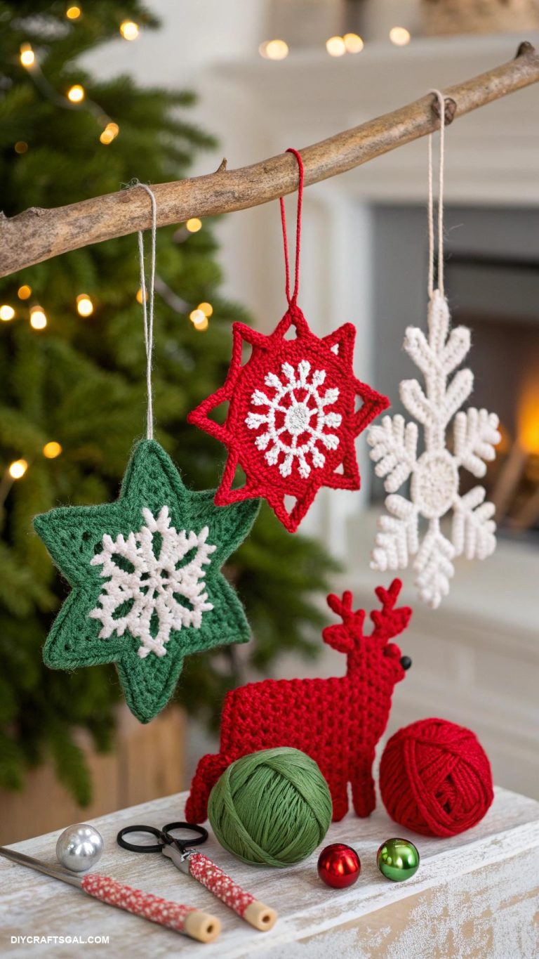 christmas crochet patterns Crochet Christmas tree ornaments in various shapes