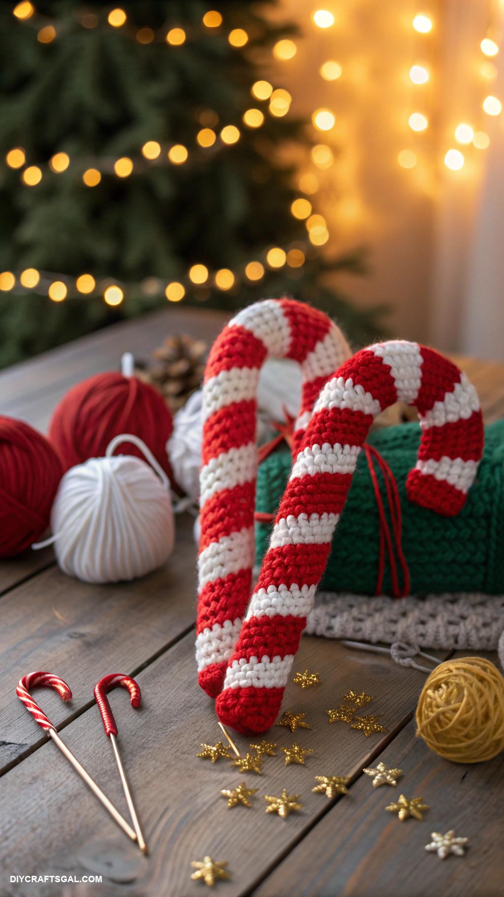 christmas crochet patterns Crochet candy canes for cheerful decor