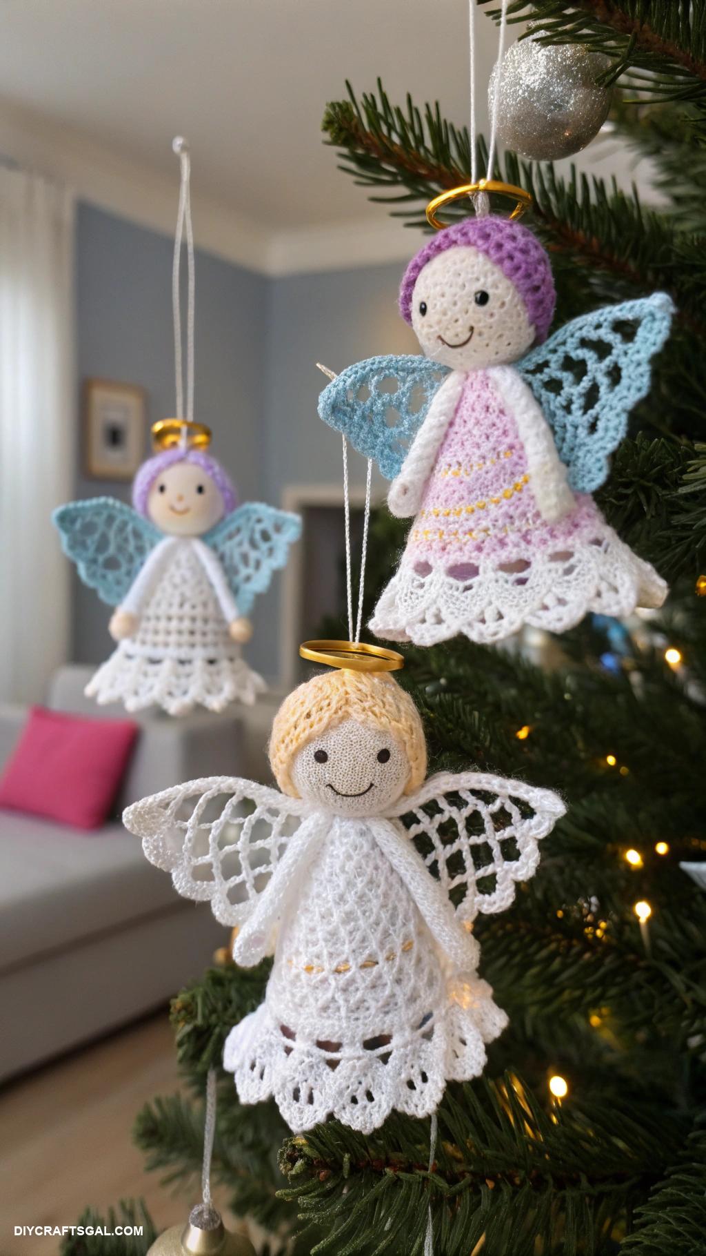christmas crochet patterns Cute crochet angels to hang on tree