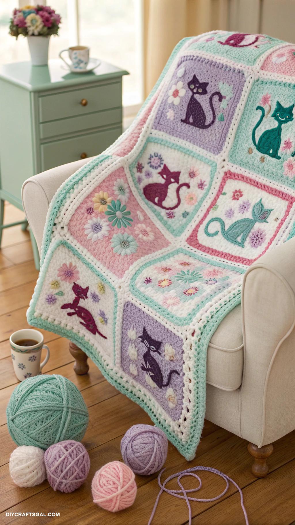 crochet cats Crochet cat blanket for warmth and comfort