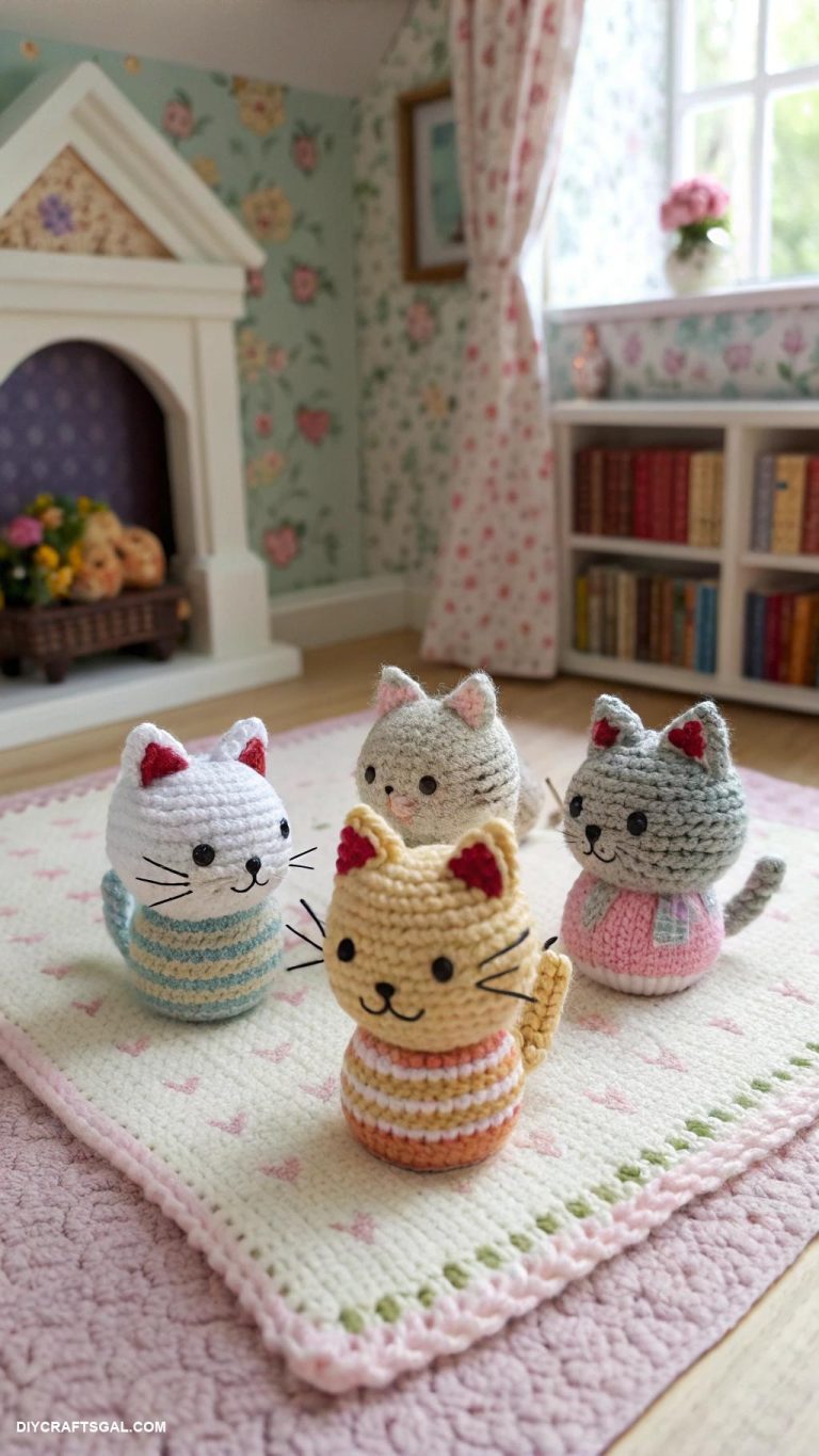 crochet cats Crochet miniature cats for a dollhouse