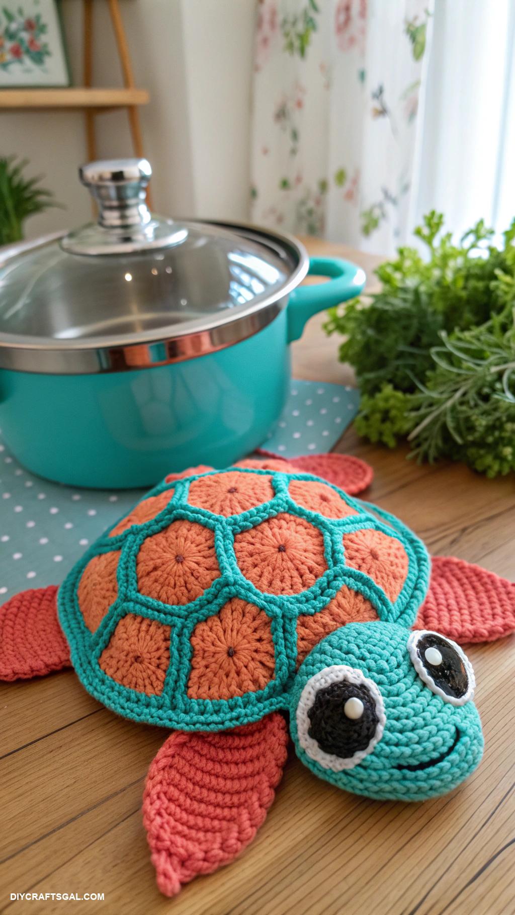 crochet sea turtles Cute sea turtle pot holder for kitchen