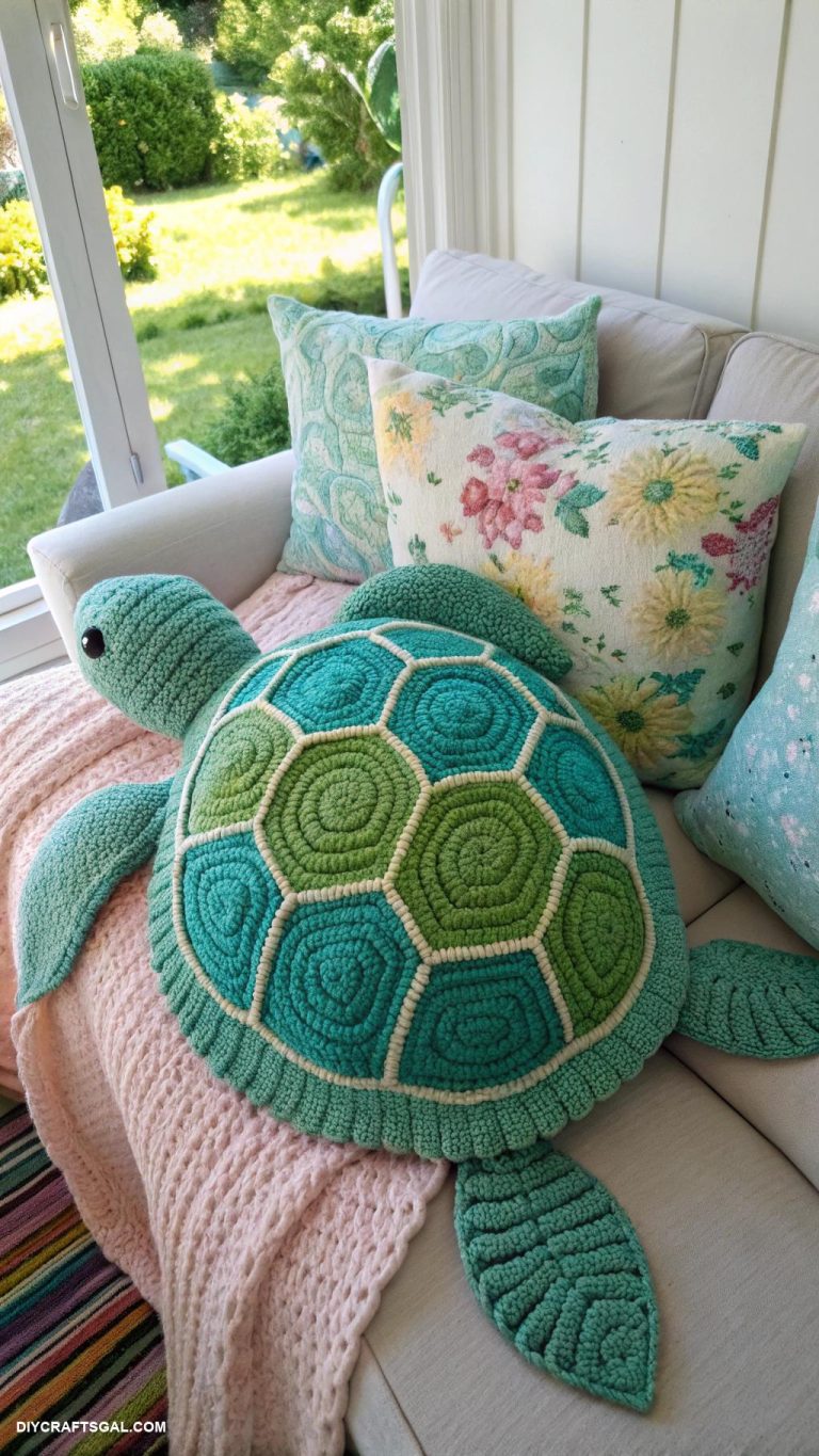 crochet sea turtles Turtle shaped cushion for lounging
