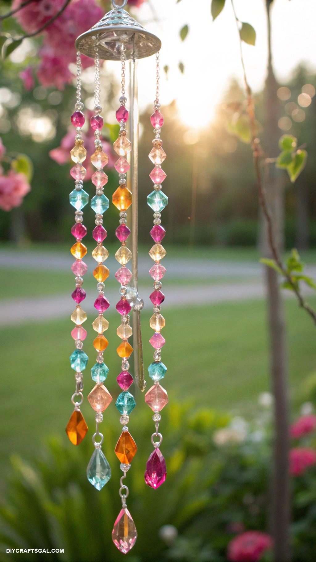 diy beads and wire suncatcher Layered crystal bead wind chimes suncatchers