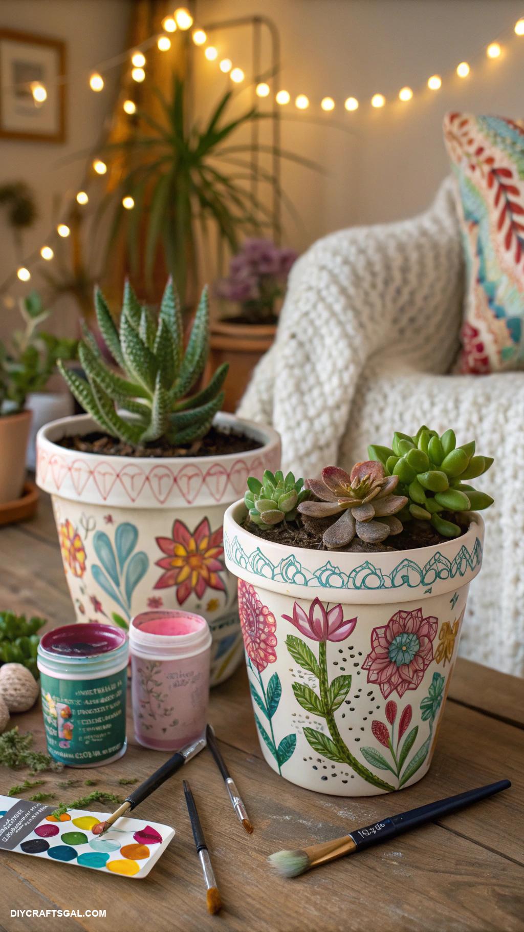 diy christmas gifts Decorative painted flower pots for plants
