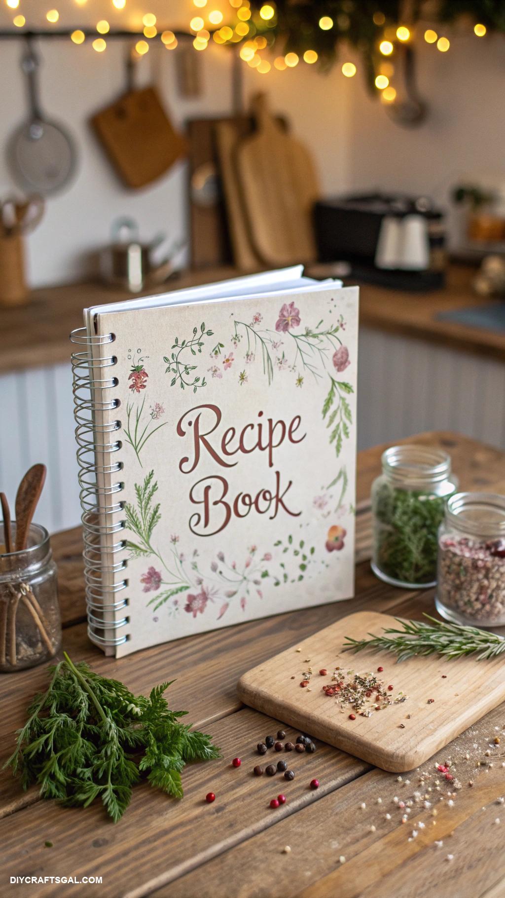 diy christmas gifts Personalized recipe book with favorite dishes
