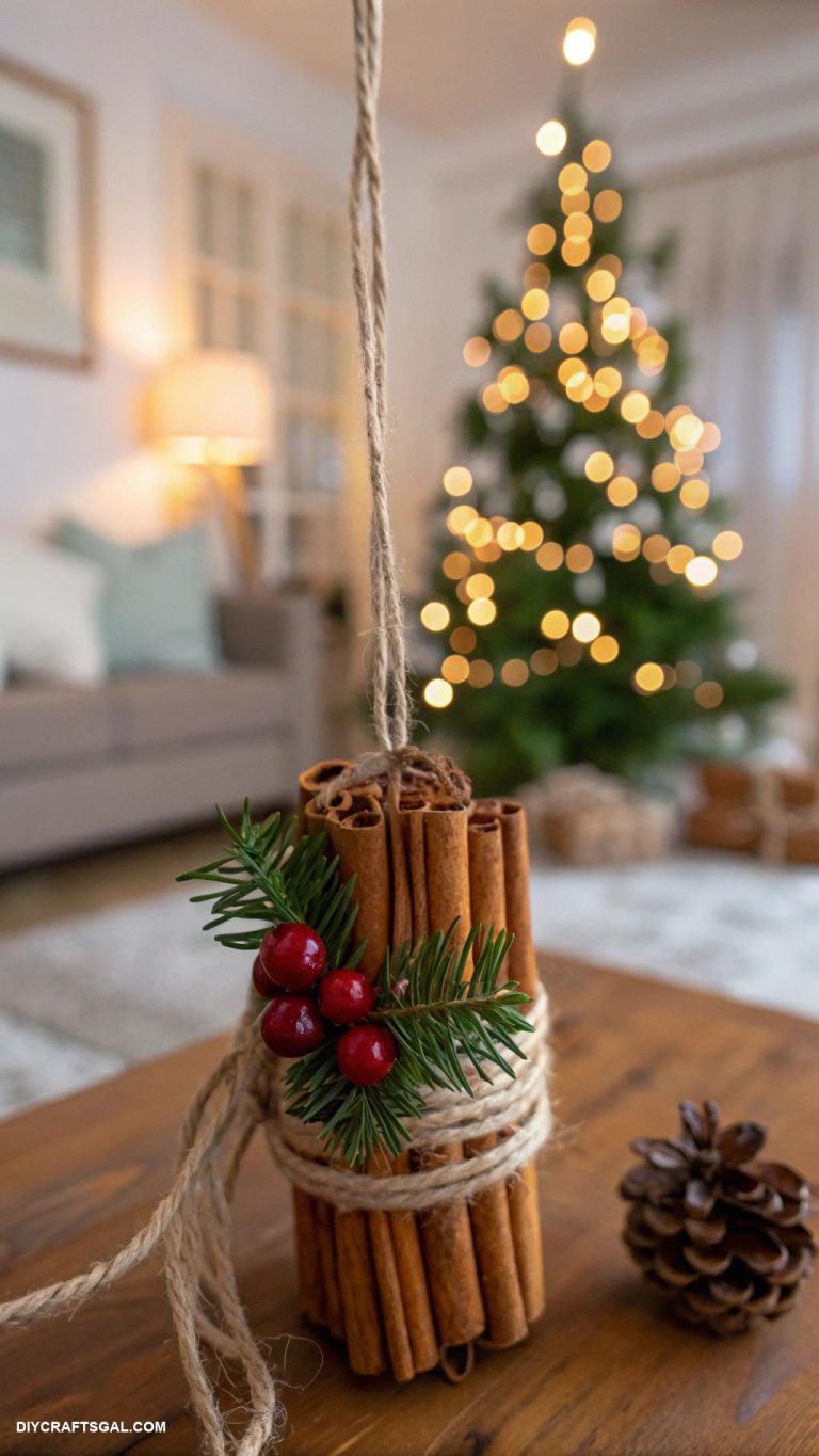 diy christmas ornaments Cinnamon stick bundled ornament