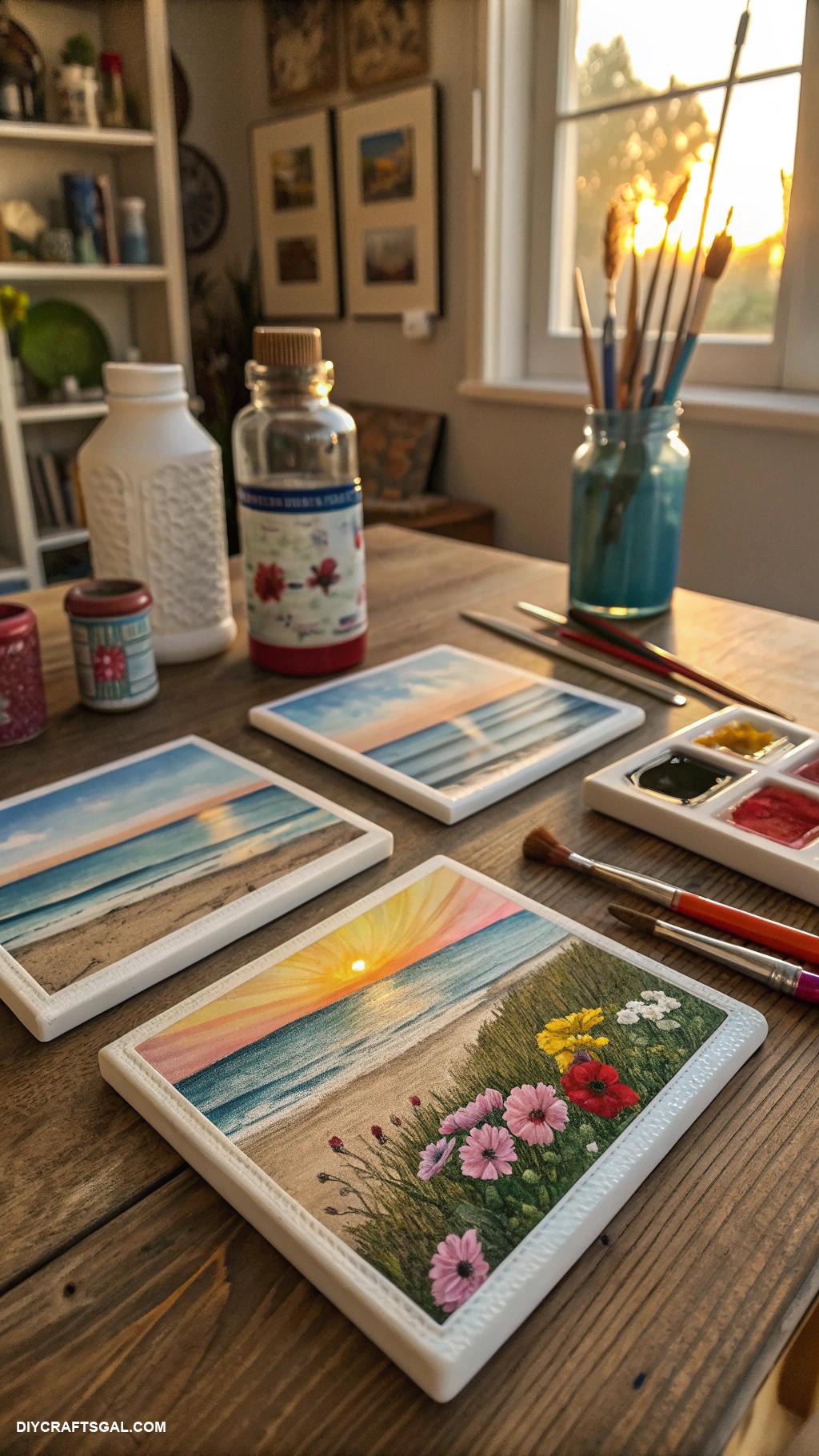 diy coasters Photos printed on ceramic tiles