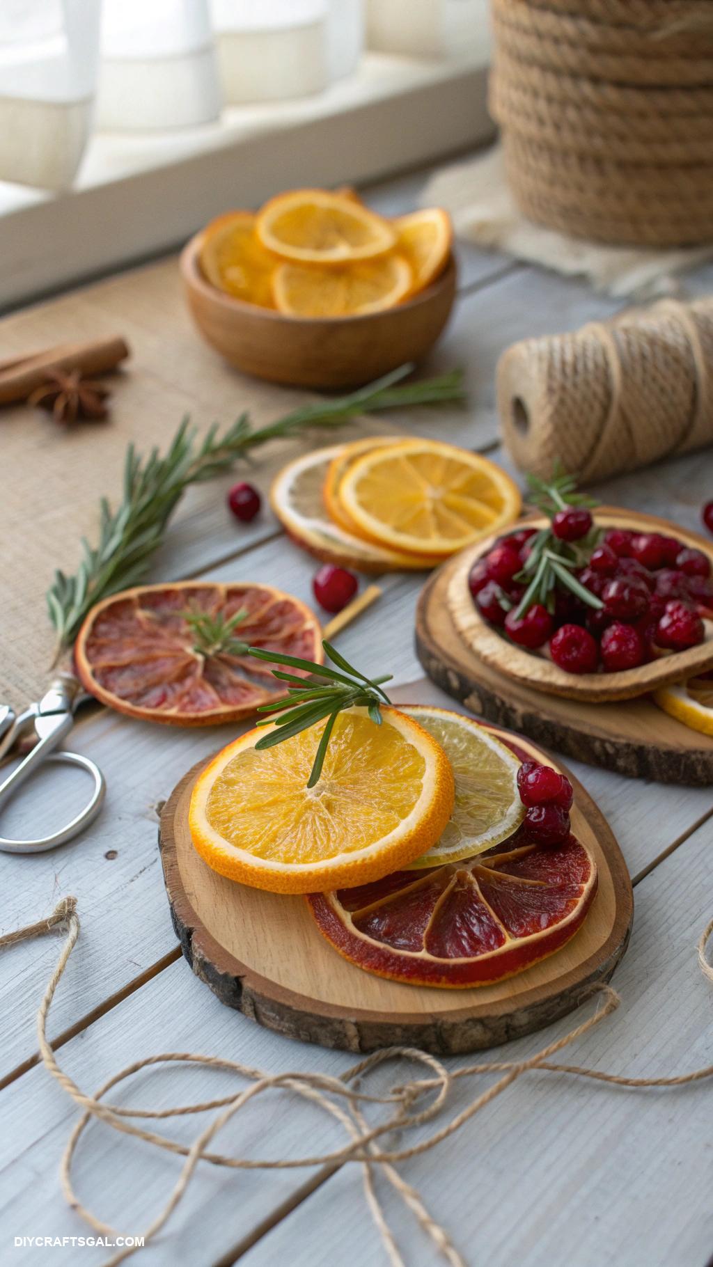 diy coasters Sliced fruit drying for coaster sets