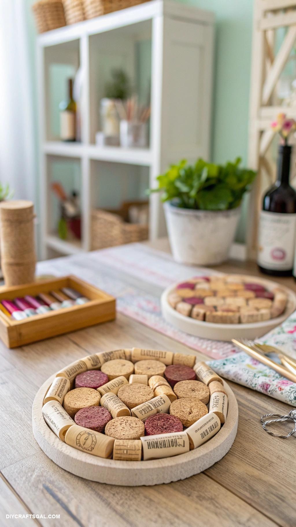 diy coasters Upcycled corks from wine bottles