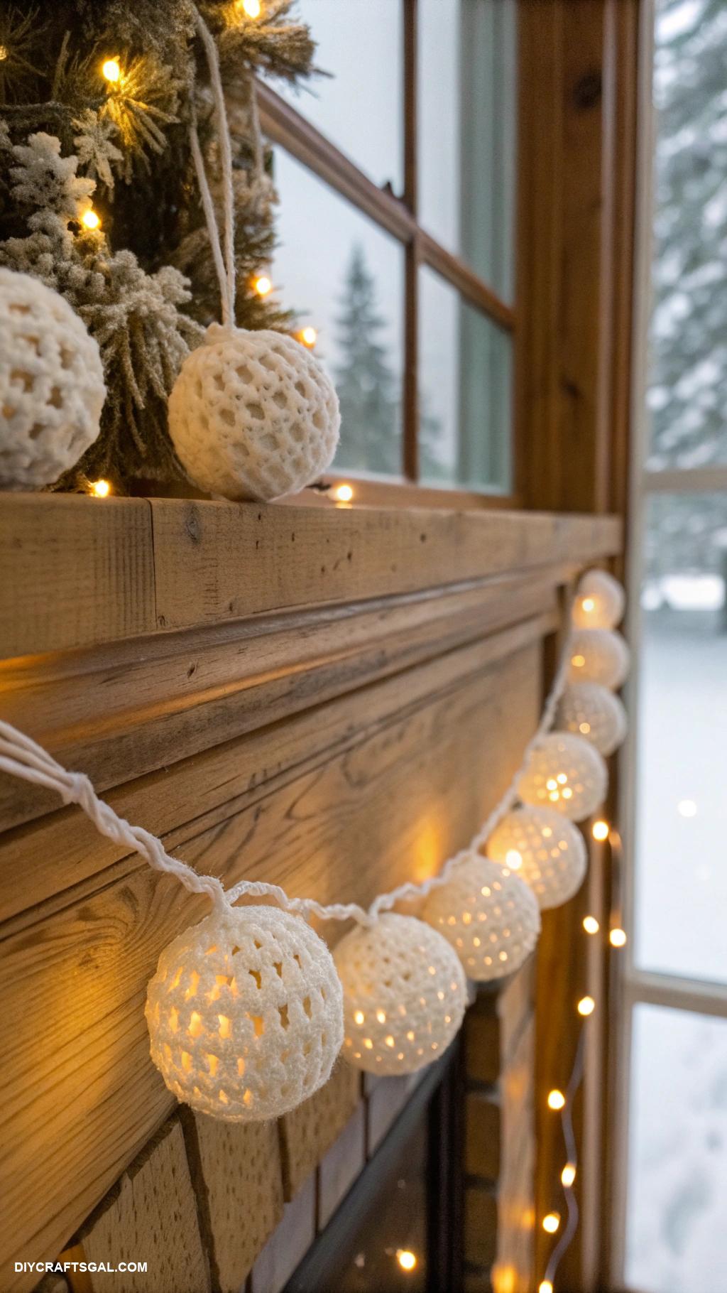 diy crochet snowballs Crochet snowball garland for festive displays