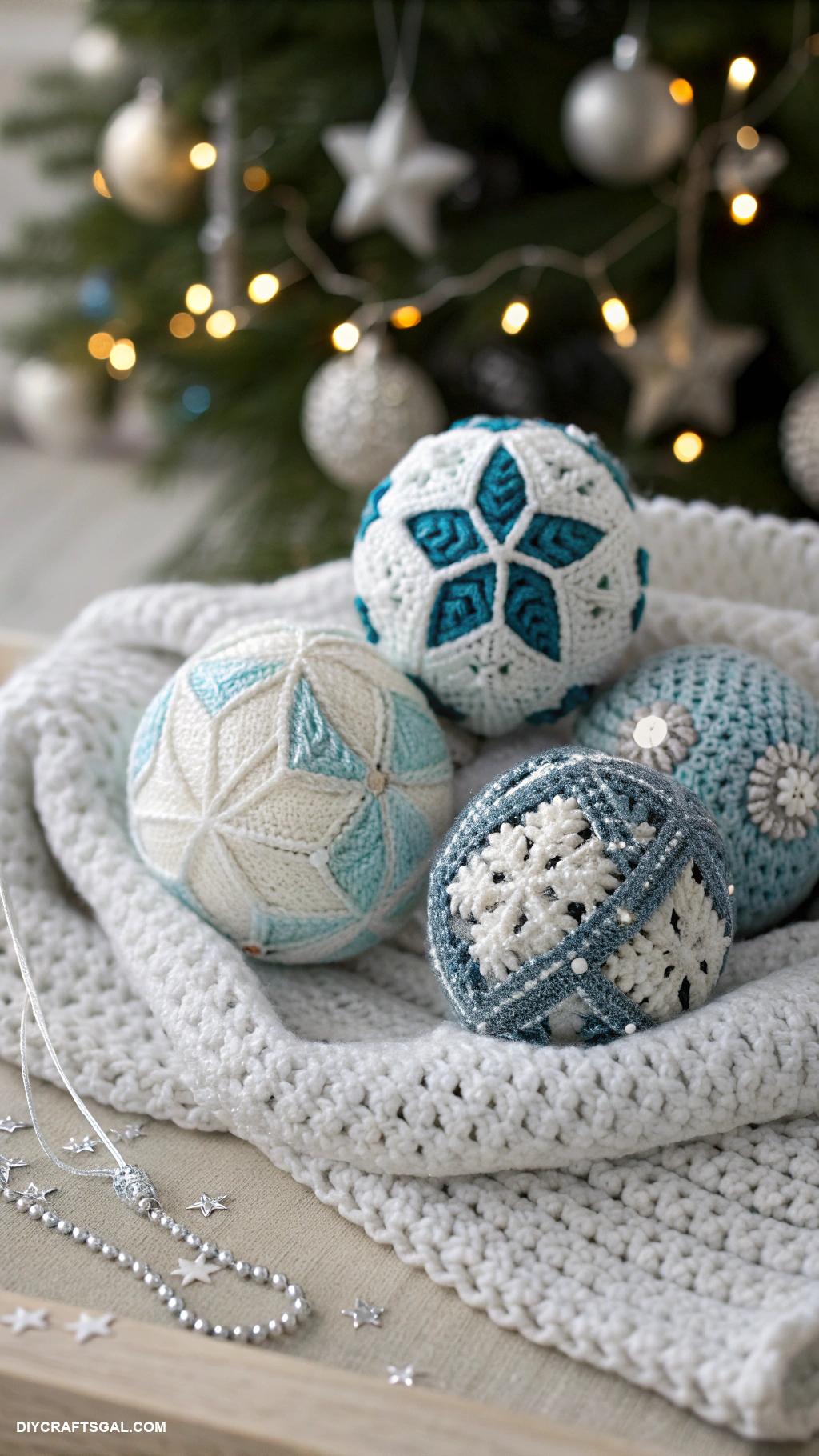 diy crochet snowballs Snowballs with crochet patterns for holiday decor