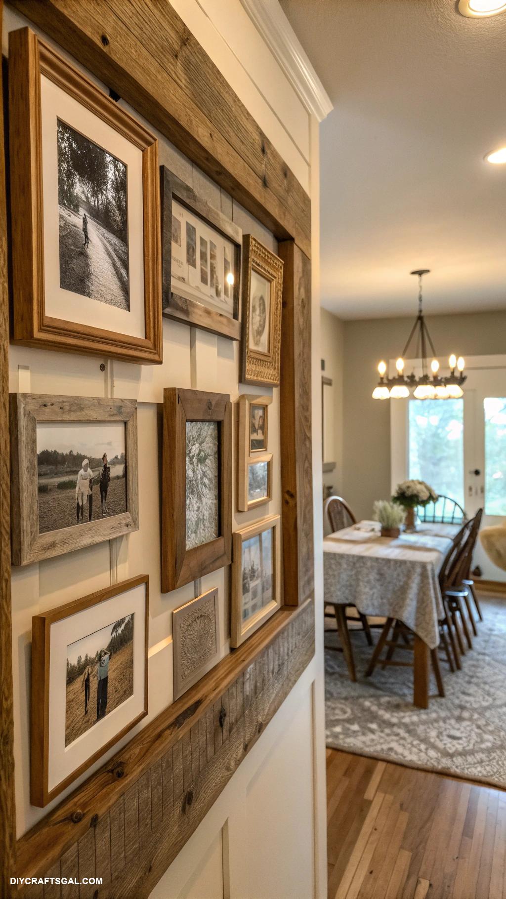 diy dining room decor Rustic frame gallery wall decor