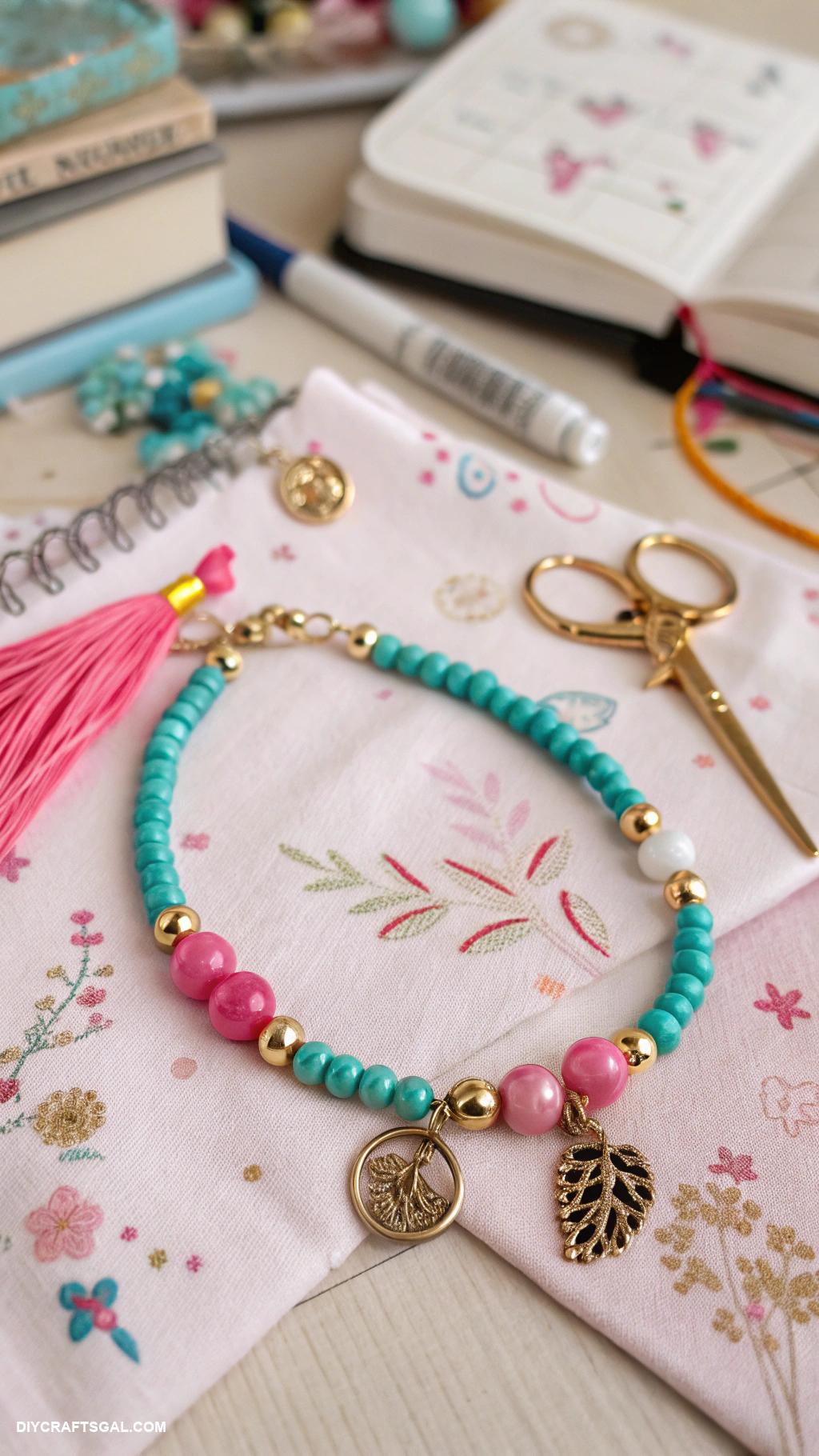 diy gifts for women Handmade friendship bracelet with meaningful charms